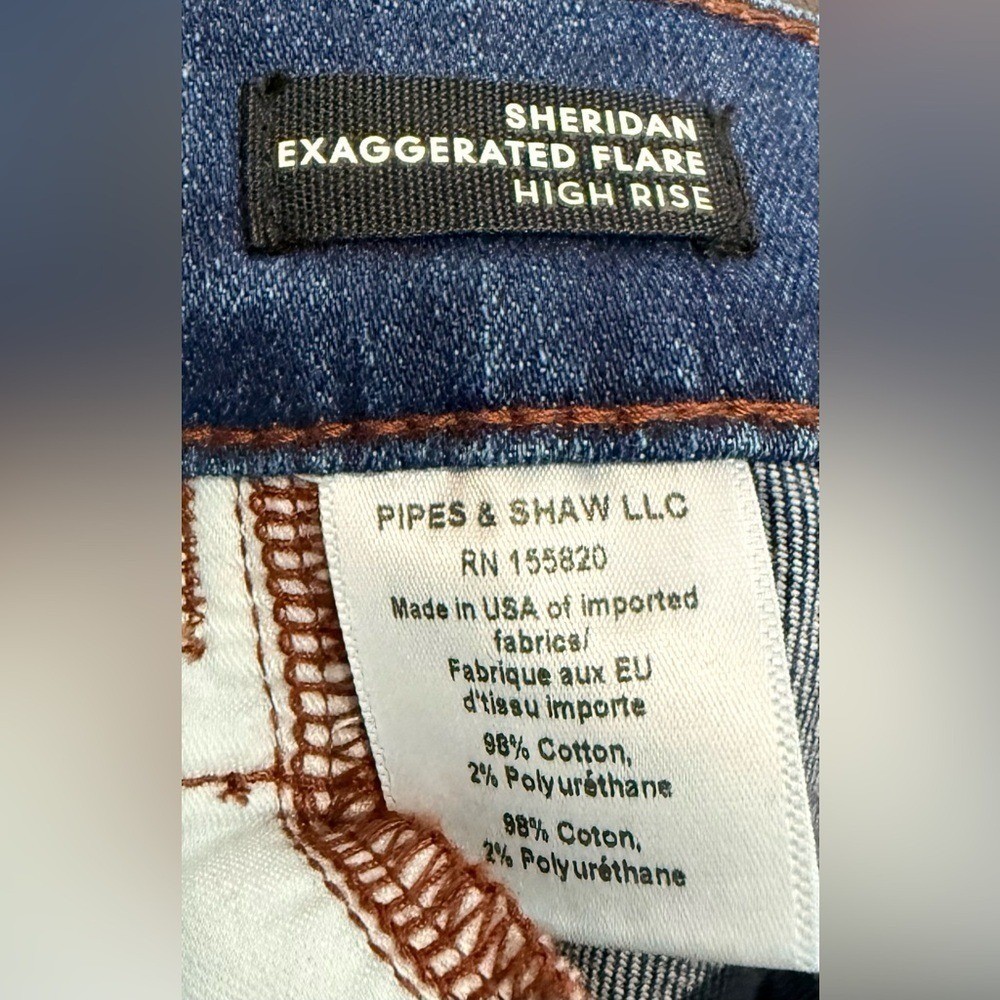Veronica Beard Sheridan Exaggerated Flare High Rise Jeans 70s Stretchy Cotton 26