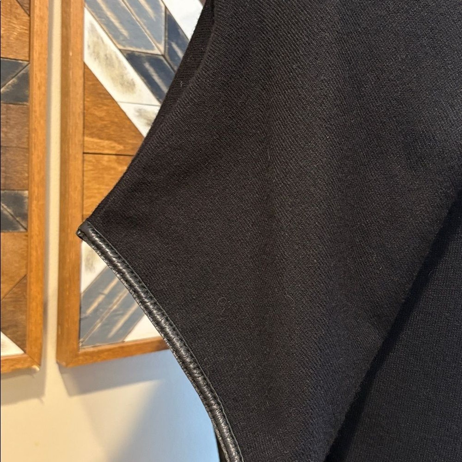 Vintage Ralph Lauren Black Cape Sleeve Cowl Neck Slouchy Sweater Dress sz Small