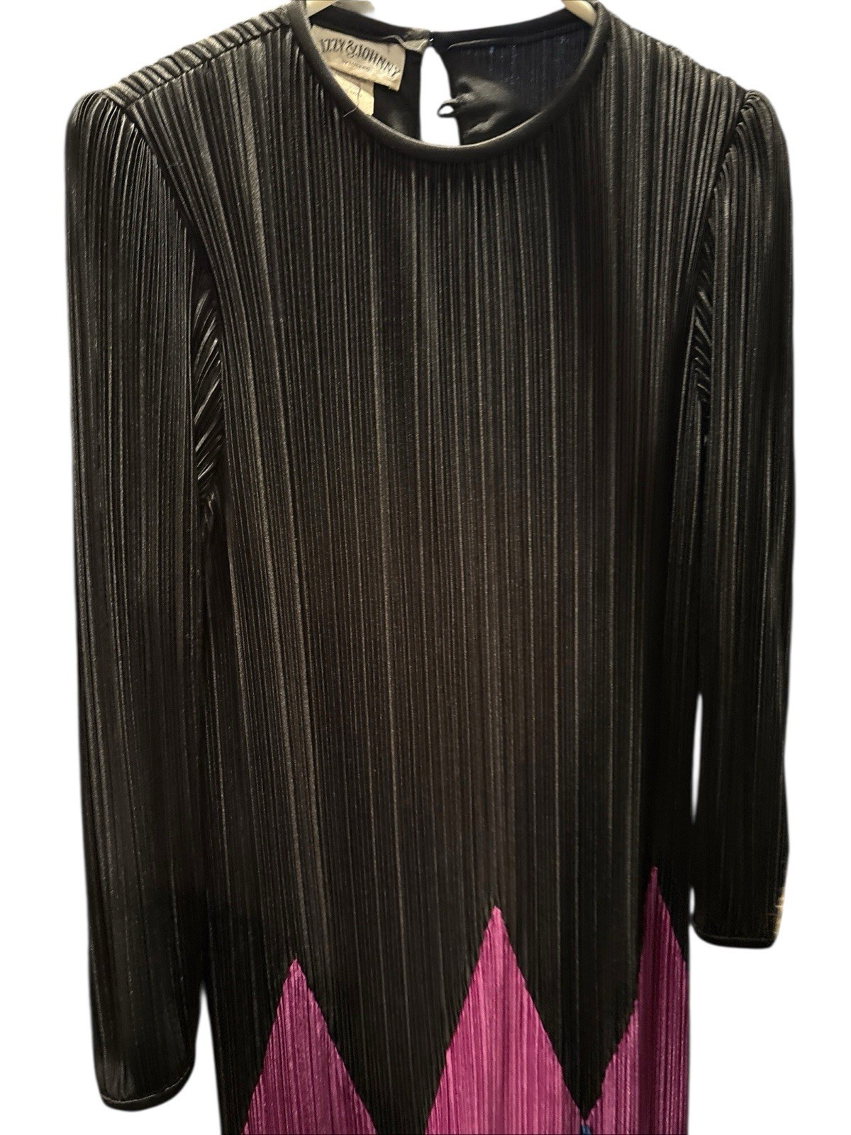Vintage Johnny And Lizzy Slinky Dress Color Block 13/14 80s Retro Lucero READ