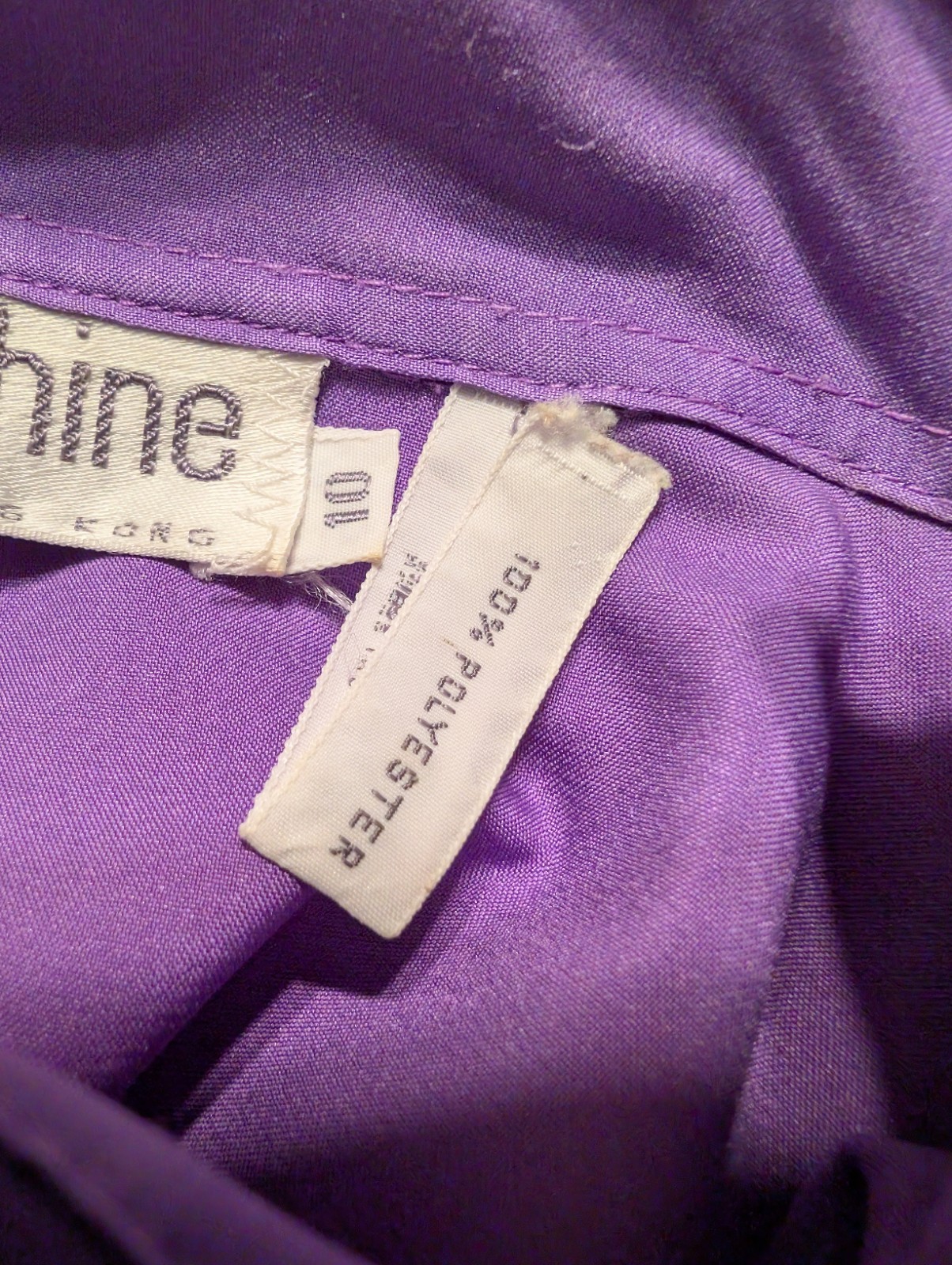 Josephine Vintage 80s Purple Pleated Blouse 10 Button Down Secretary Top Size 10