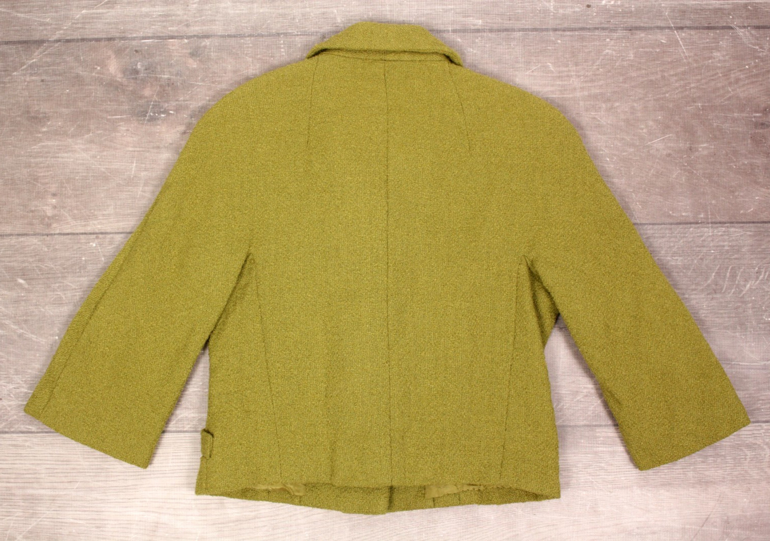 VTG Women’s 50s 2 Pc Chartreuse Wool Dress Suit XS/S 1950s Utah Tailoring Mills