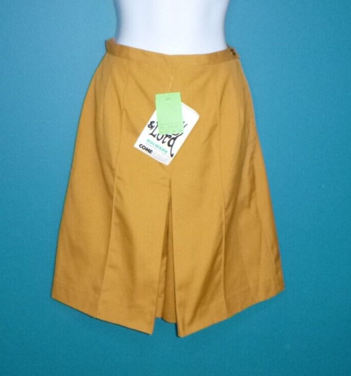 NOS Vtg 60s Stride-A-Way by Bradley Yellow Gold Culottes Skort Sz S/M