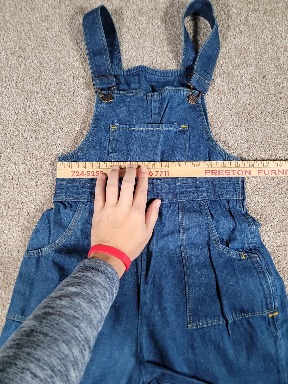 VTG 70s Denim Overalls Jumpsuit Juniors Small Womens Flare Hippy Boho Festival