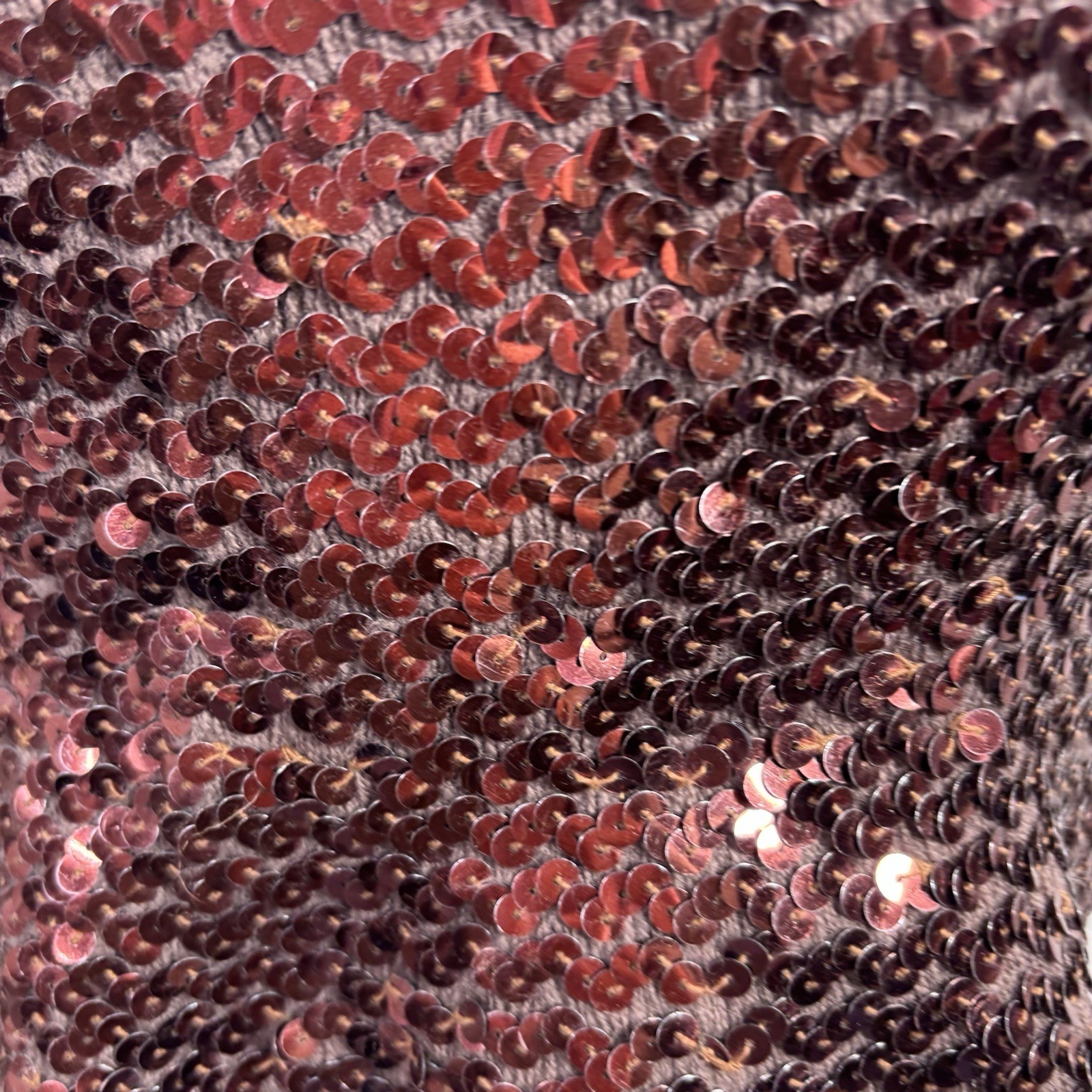 Vintage 1980s 90s Copper Brown Disco Sequin Tube Top Crop Top sz S USA Retro