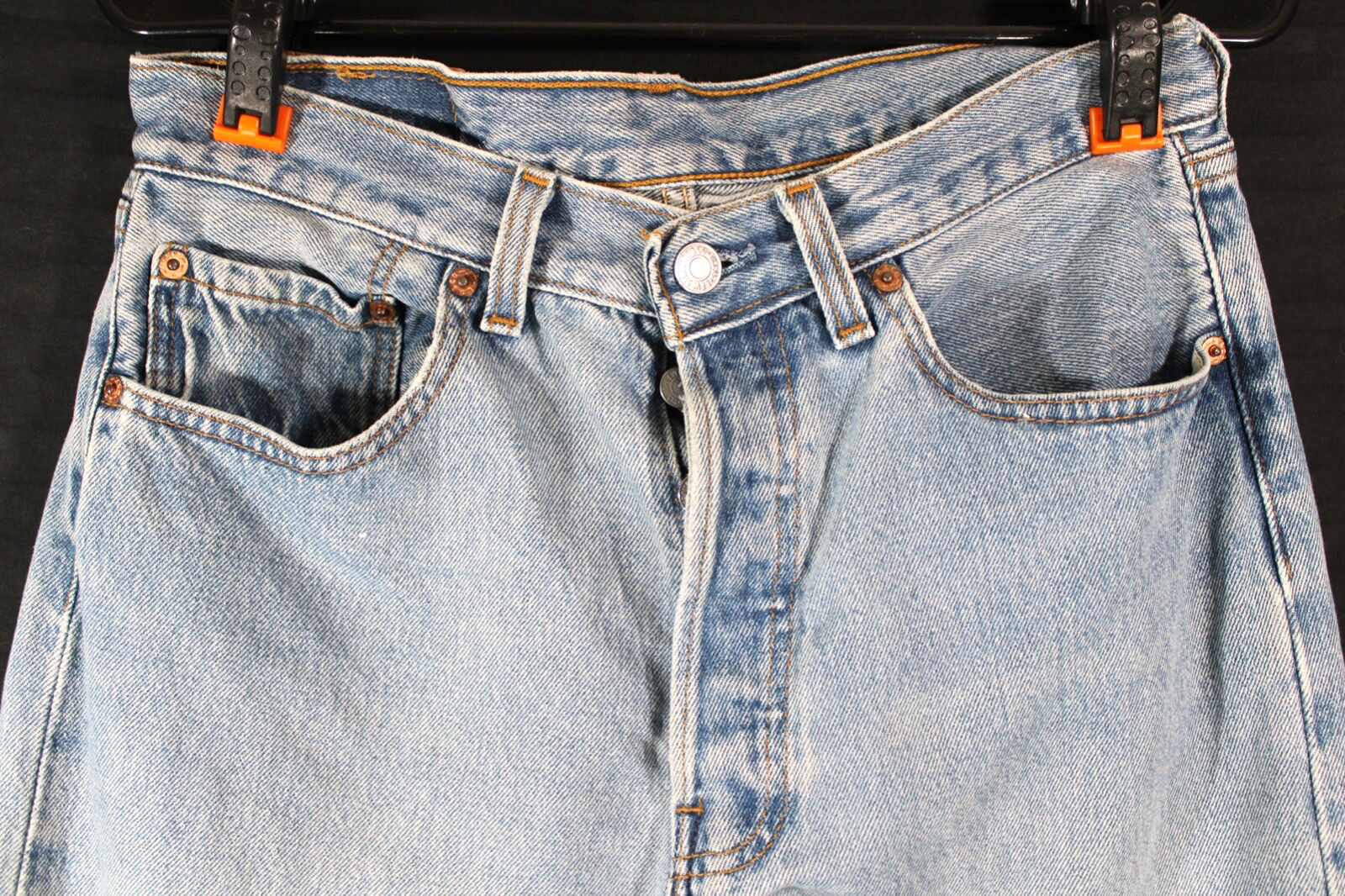 Vintage 1990s Levi’s 501 USA Button Fly BLUE Denim Jeans Women Women’s 31W x 32L