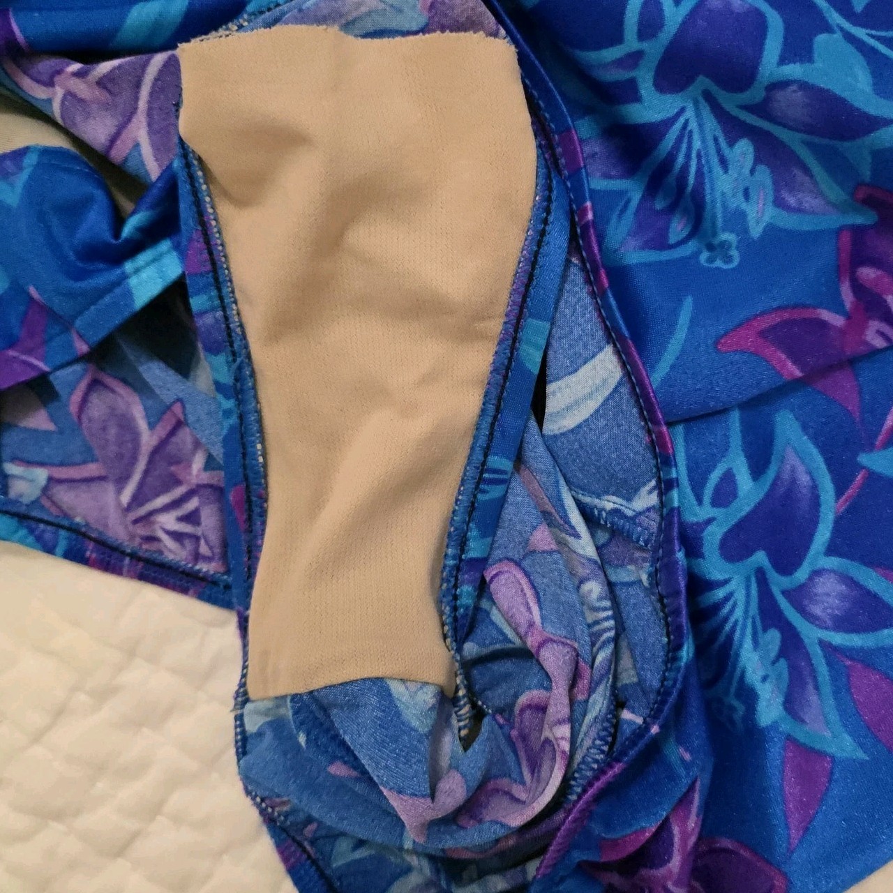 Maxine of Hollywood Womens Swimdress Swimsuit Blue Purple Sz 24W Vintage
