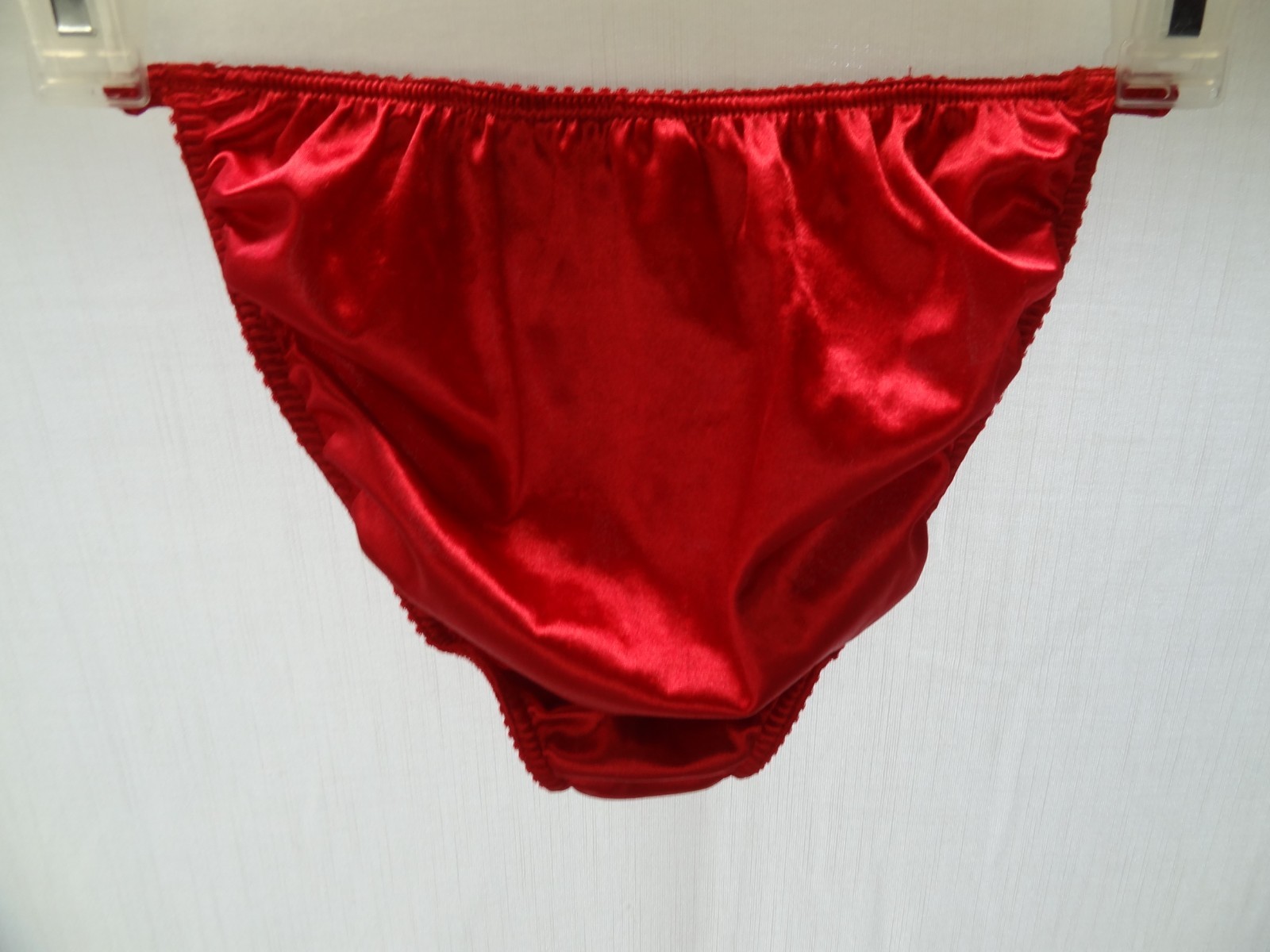 Victoria’s Secret S 5 VTG Satin String Bikini Nylon Stretch Lace 80s Gold Label
