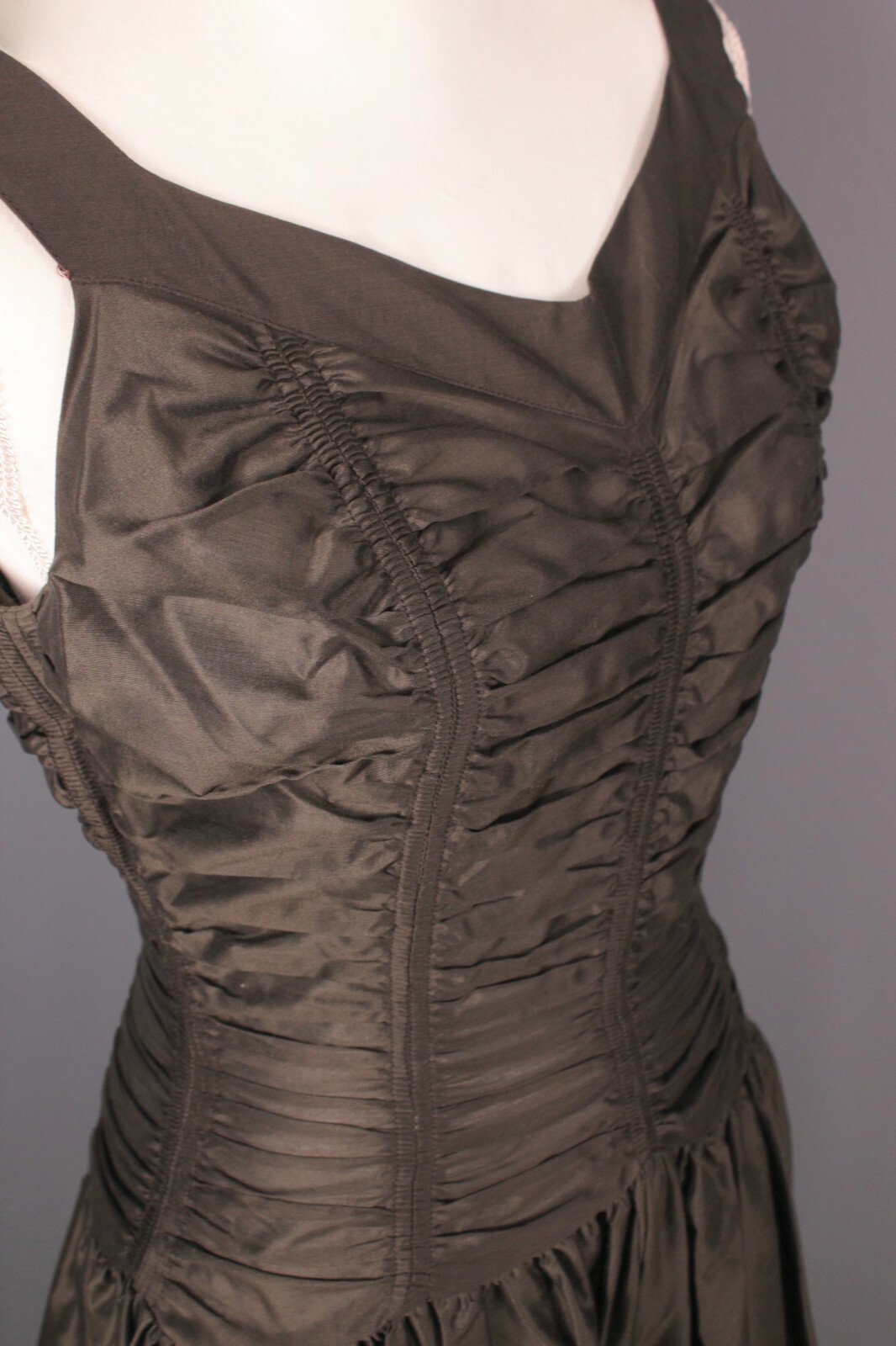 VTG Women’s 50s Dark Brown Dress / Gown Sz S 1950s Cocktail
