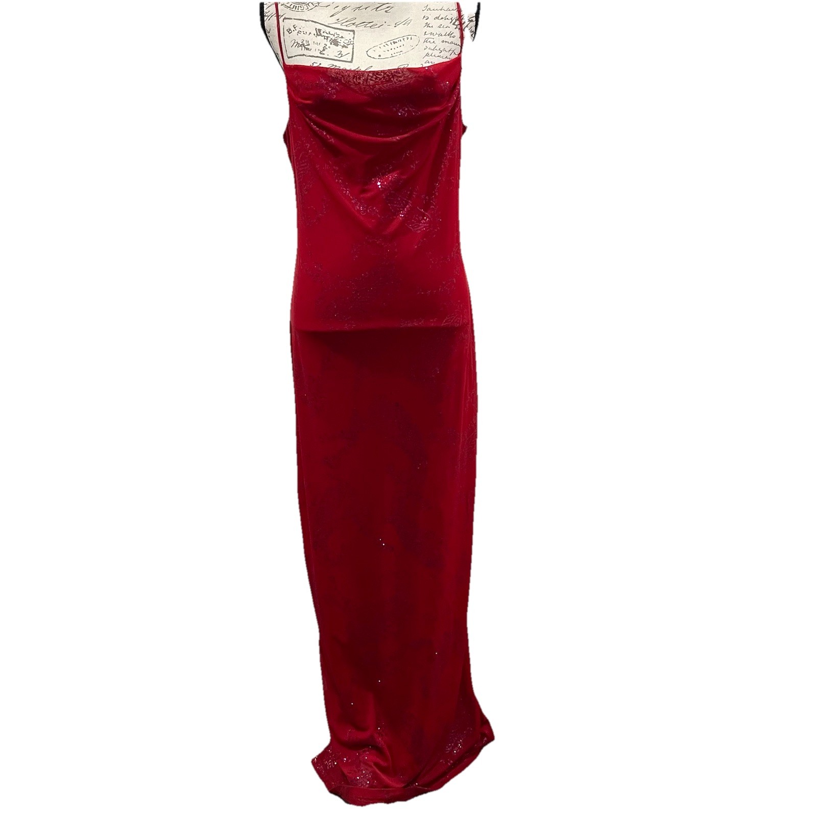 VTG Y2K Red Maxi Dress Size L Whimsigoth Fairy Grunge 90s Vampy Prom HOCO Glam
