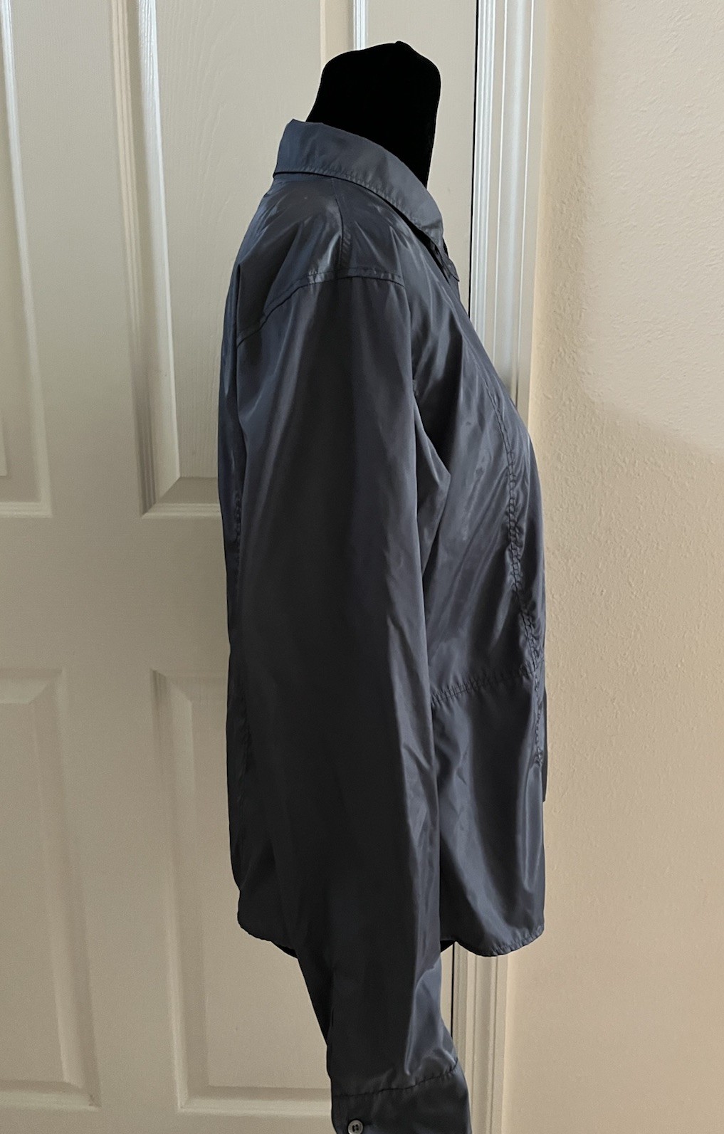 Vintage JIL SANDER Blue Gray Shirt Jacket with Zipper, Size 38 (Italian)