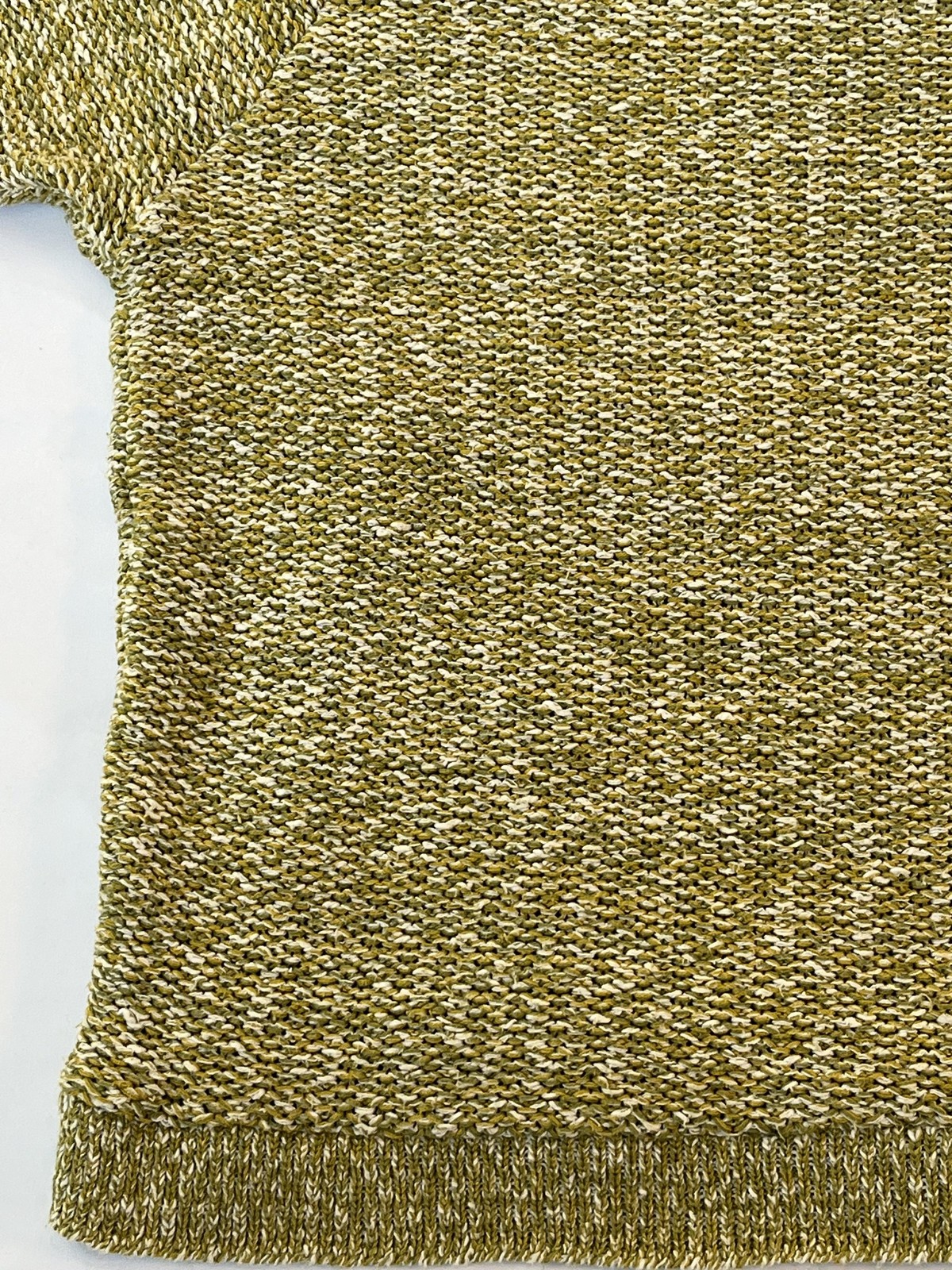 Vintage 50s Caldwell Knit Rite Hand Knit Sweater Short Sleeve Lg Green Yellow