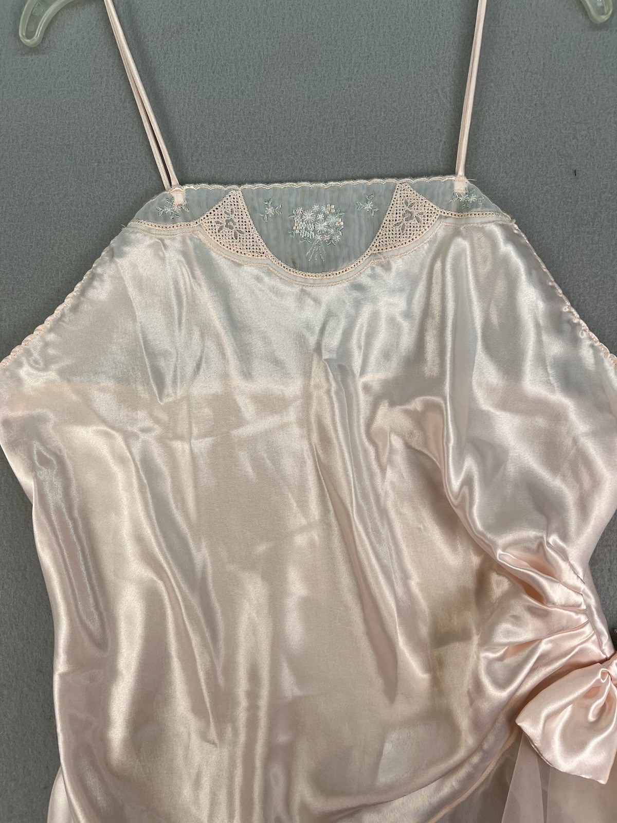 Rare 1970s Val Mode Lingerie Pink High Cut Teddy Cami Sheer Mesh Lace Med Nylon