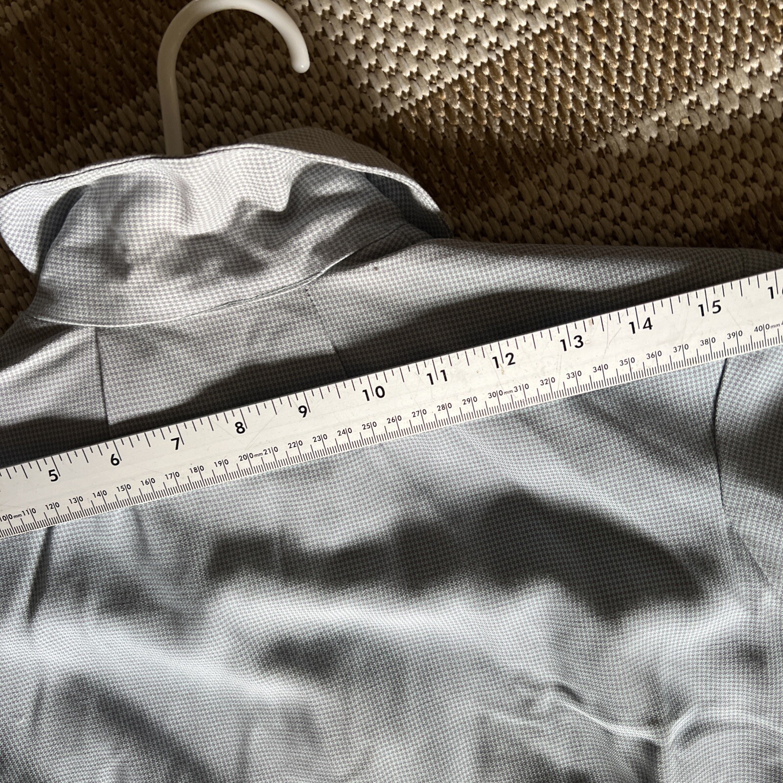 Vintage 50’s 60’s Stewardess Dress. Blue/ Gray Tiny Check. ( See Measurements).