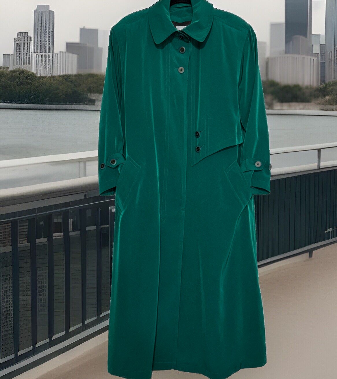 Vintage Misty Harbor Rare Made In Russia Trench Coat Woman Sz 14 Full Zip Liner
