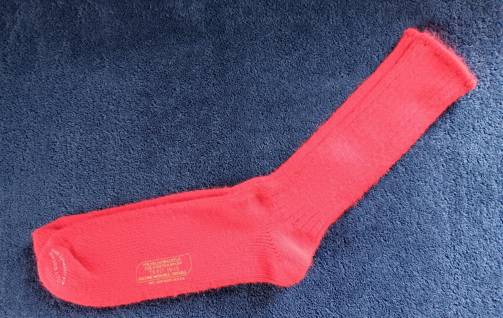 1970s Vtg Red Sox 10-13 Orlon Acrylic Nylon Size 10-13 USA BRIGGS LTD NWT NOS