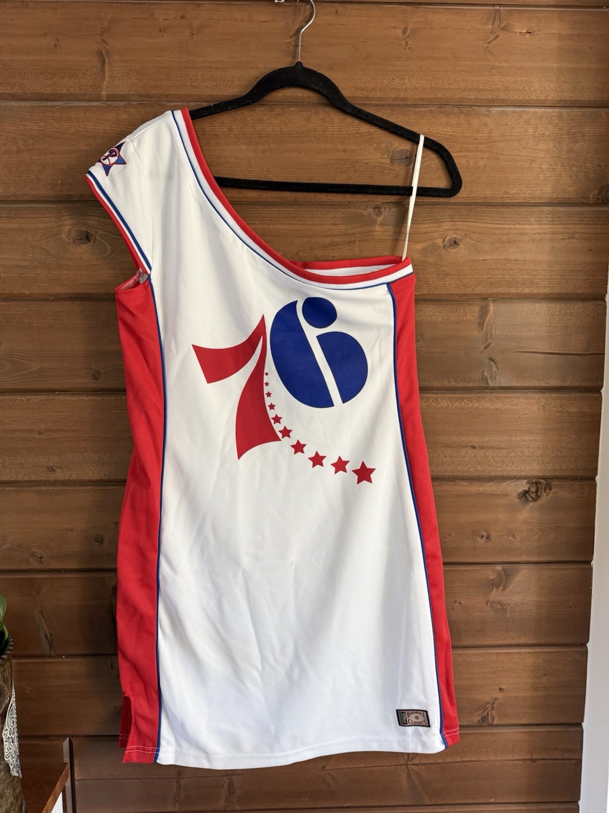 Philadelphia 76’s Jersey Dress Soho Babe Hardball Size L White & Red NWT
