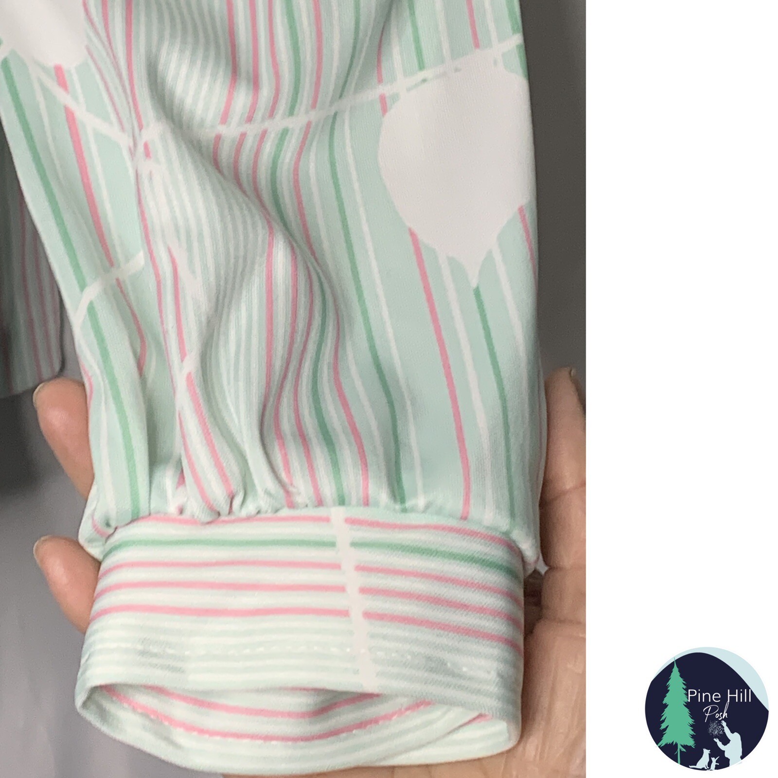 Vintage 70s Eccobay Shirt Large Pink Green Stripe Floral Button Up Disco Hippy