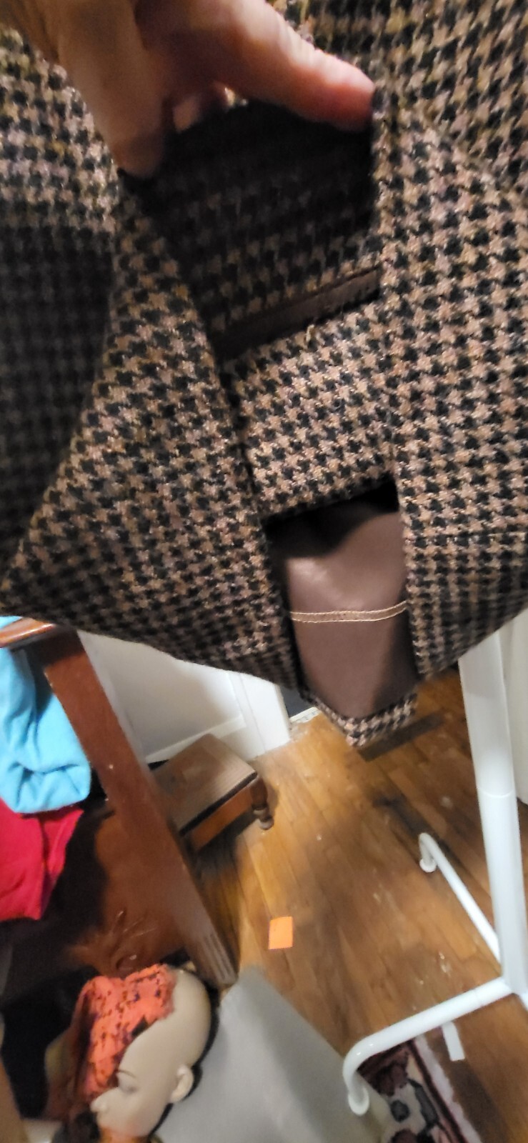 Vintage Gainsborough Irving Samuel Harris Tweed Black & Tan Houndstooth Suit