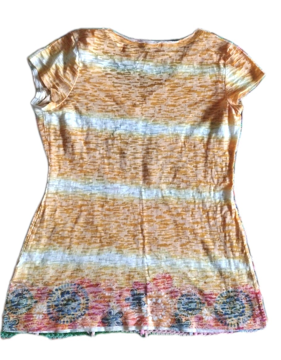 Vtg Y2K Maurice’s V Neck Soft Stretch Semi Sheer Lightweight Tee Sz M #MS