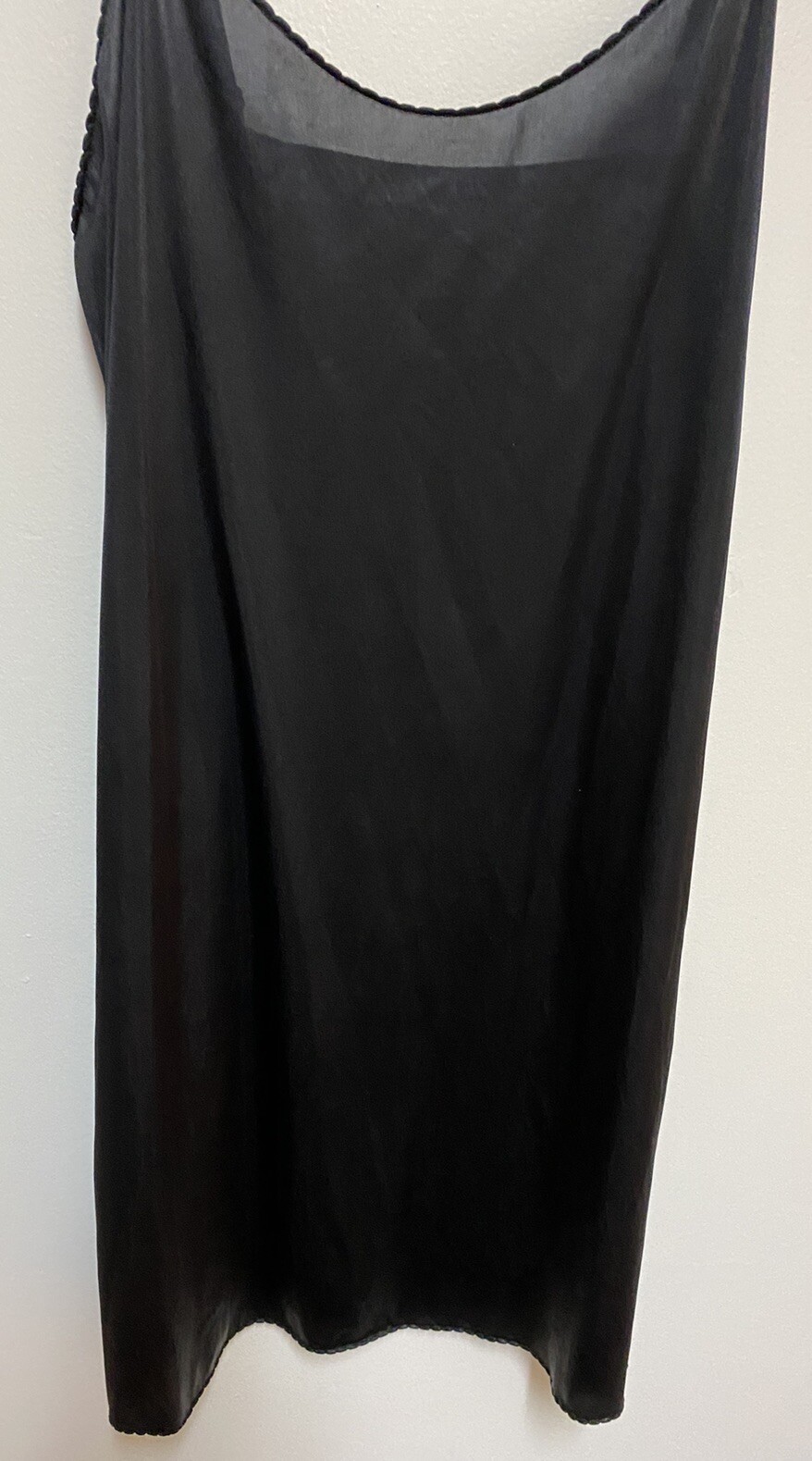 Vintage VANITY FAIR Black Silky Nylon Full Slip Lingerie Size 34 / 18”