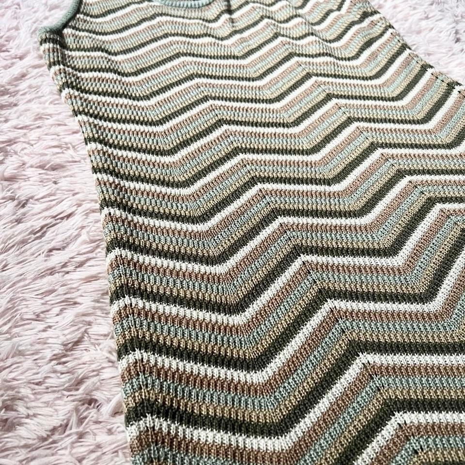 Boho Cottage Core Chevron Knit Hippie Dress Womens 18 Granola Indie Earthy Soft