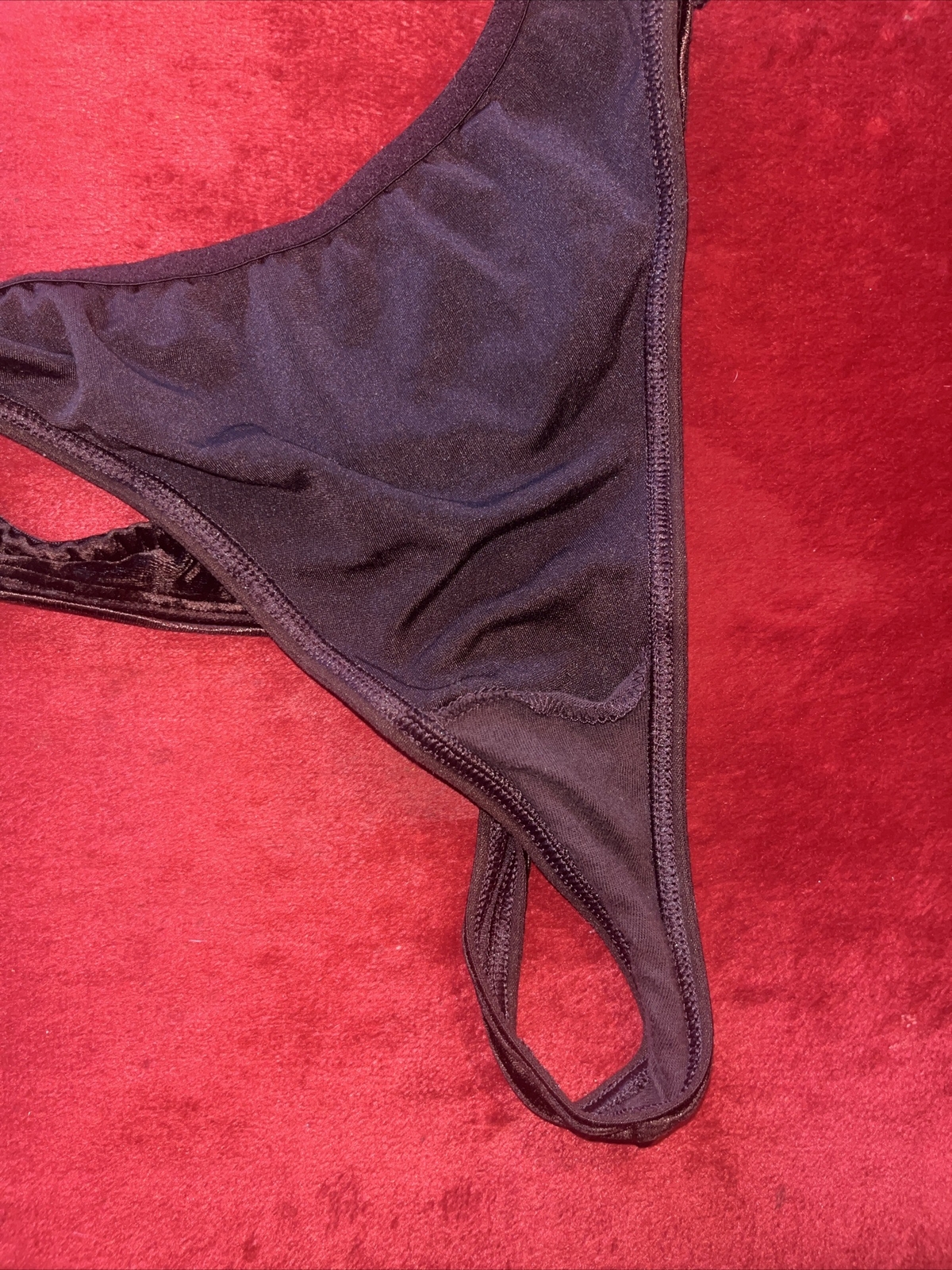 Vintage Victoria’s Secret Dark Chocolate Brown Crushed Velvet Thong Panty Small