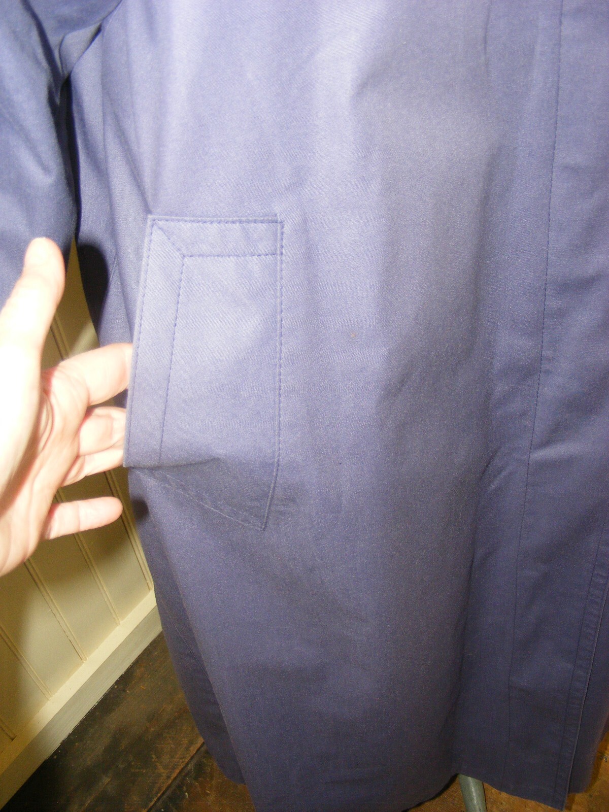 80S TRENCH COAT LONDON FOG WOMENS PLUM PURPLE WOOL LINED POLY COTTON FULL LENGTH