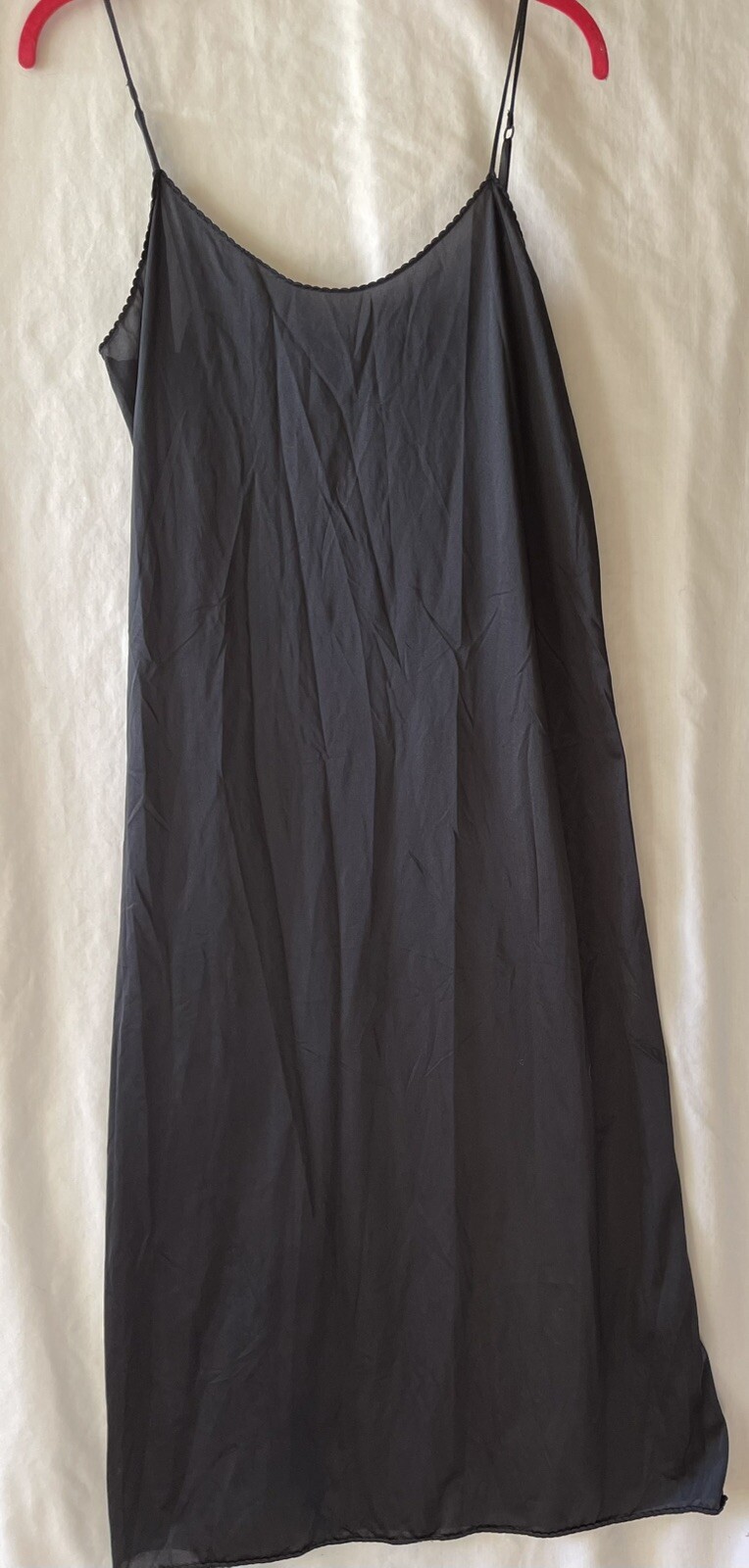 Vintage VANITY FAIR, Black Cami Slip Dress Nightgown, Size 36