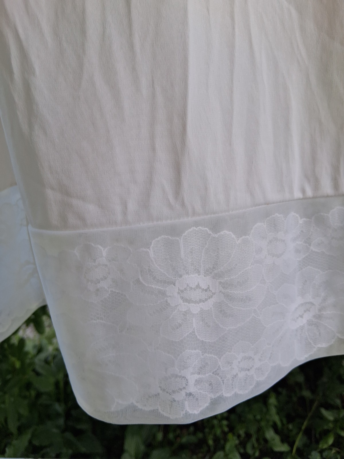 Vintage 1970s Vanity Fair White Lacy Romantic Cottagecore Coquette Slip Dress