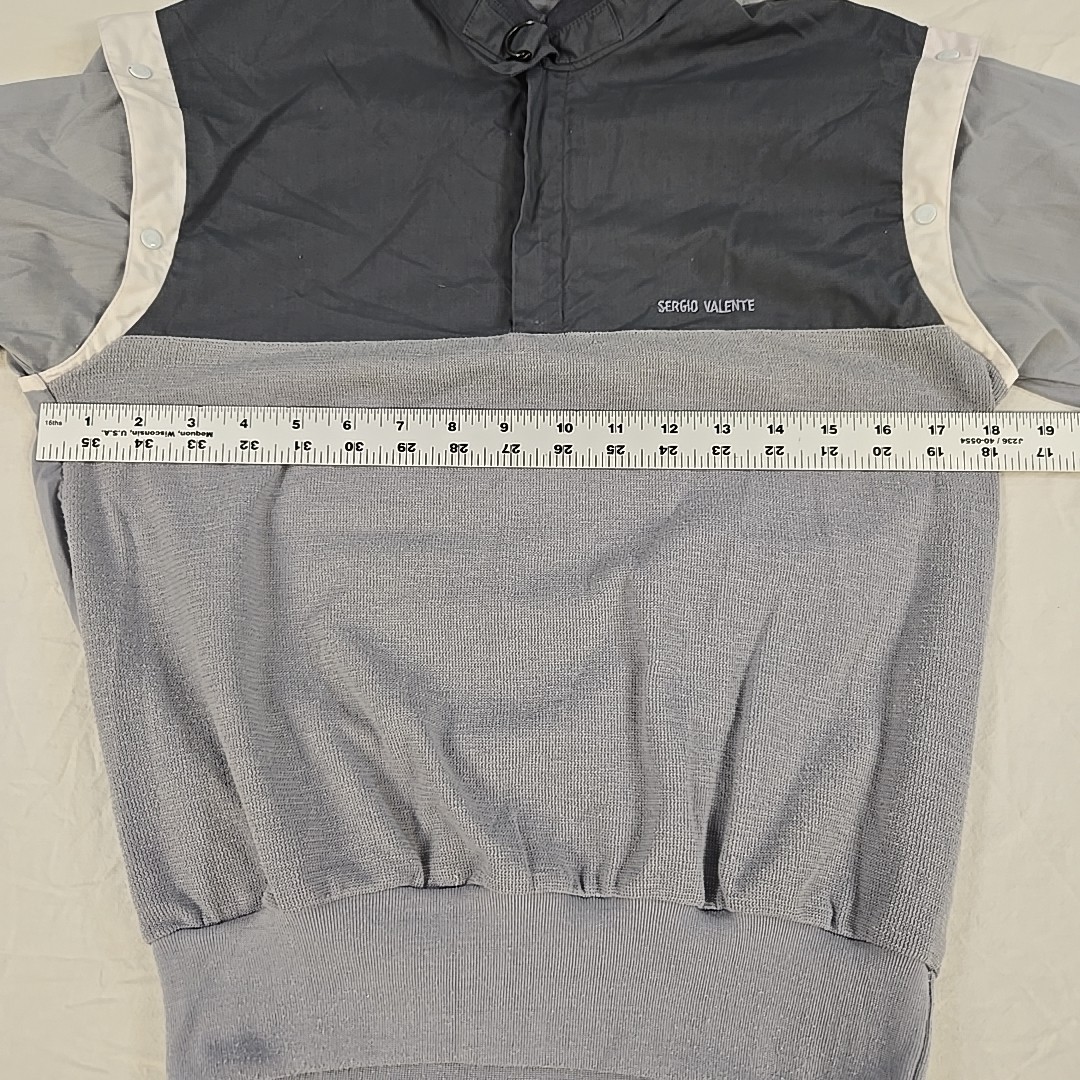 Vintage Sergio Valente 80’s Snap Sleeve Shirt Size Small Gray