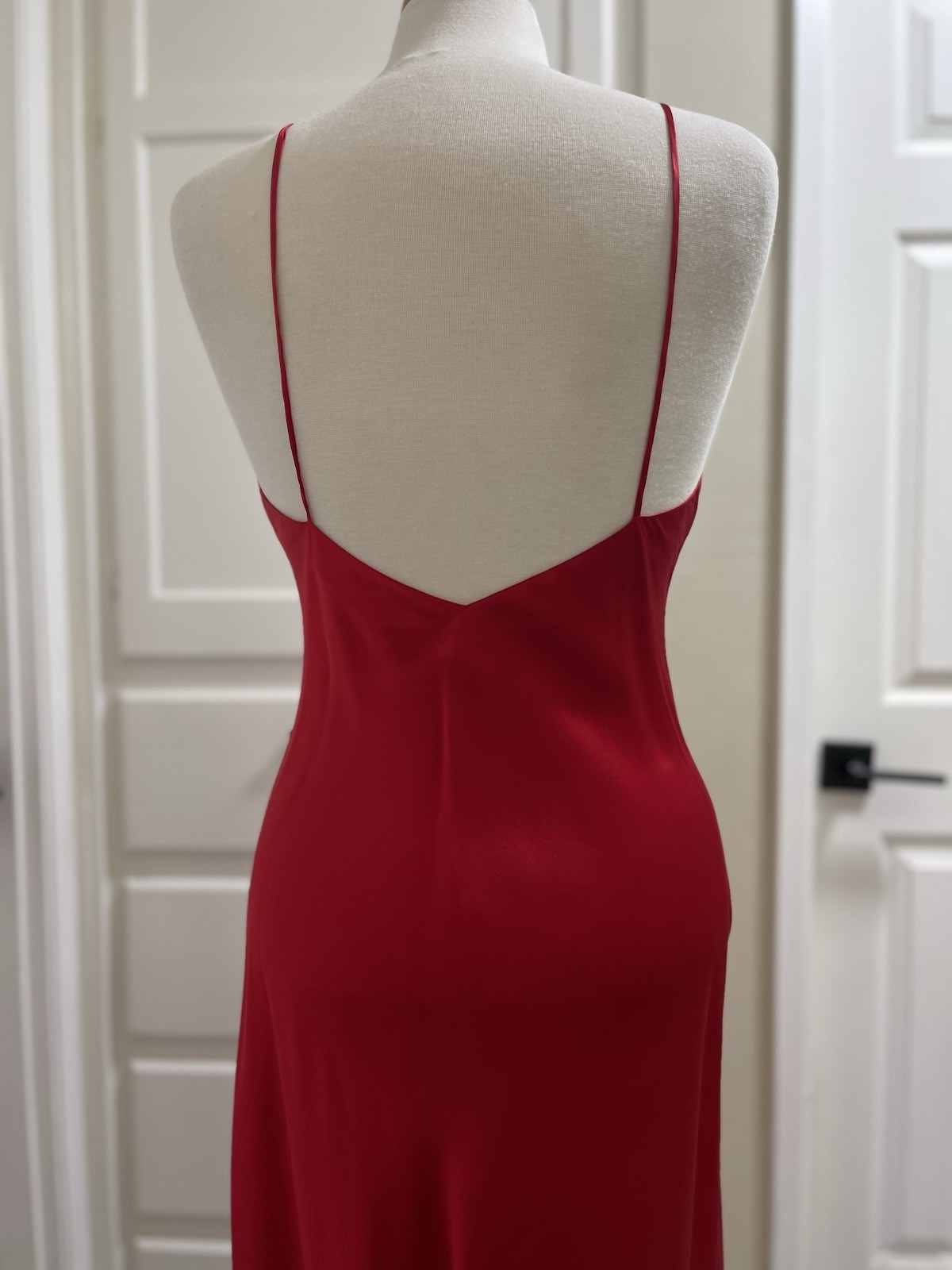 Vintage 80s Victoria’s Secret Gold Label Silk Slip Dress Size Medium Red Chemise