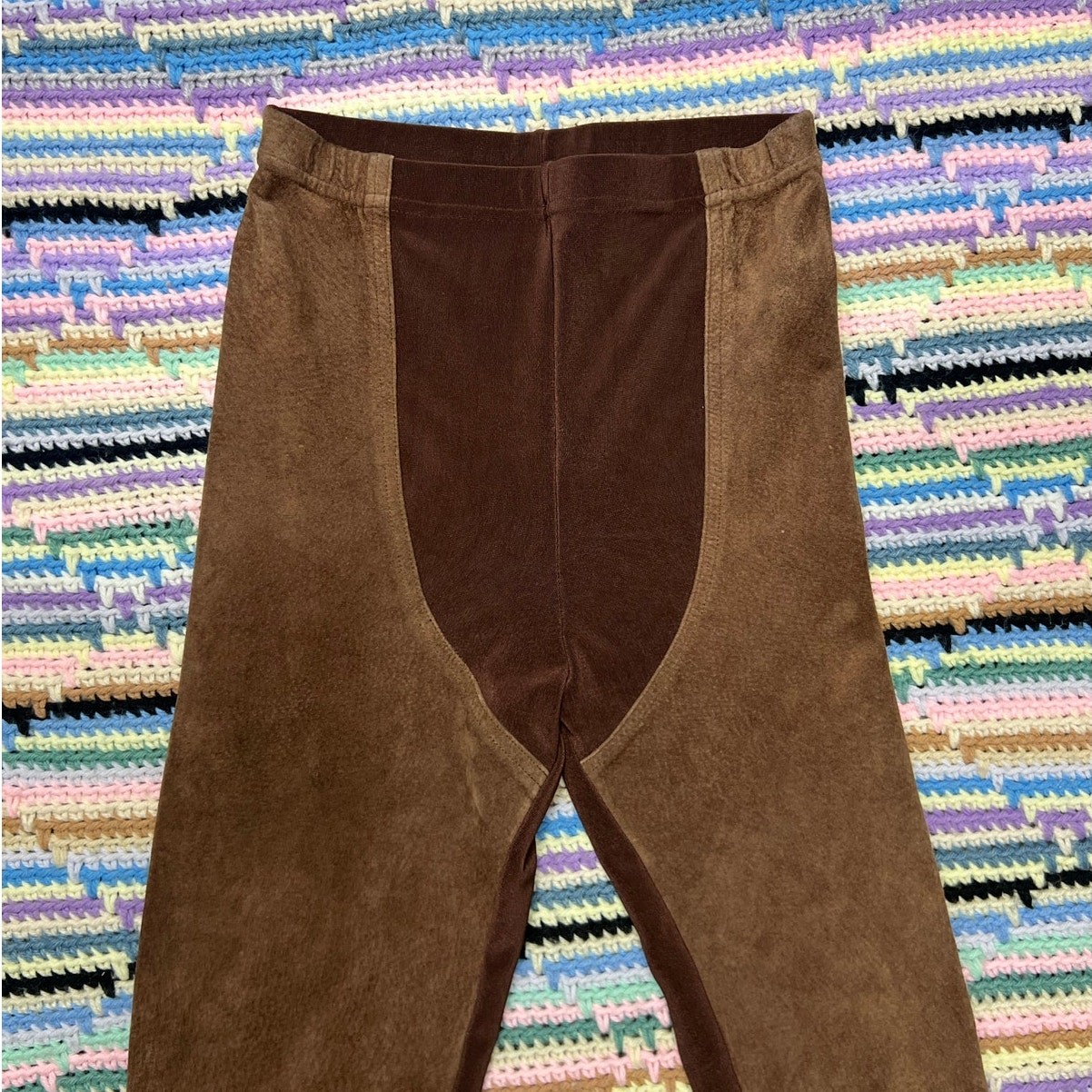 Vintage 80s Bisou Bisou Paris Brown Suede Riding Trouser Leggings