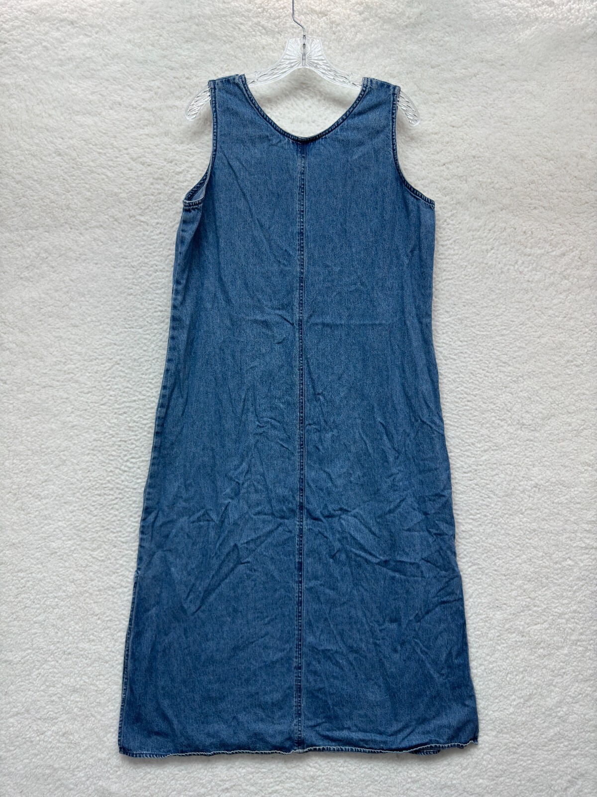 Vintage Jumper Maxi Dress XL 14 16 Denim Cottagecore Prairie Grandma Western