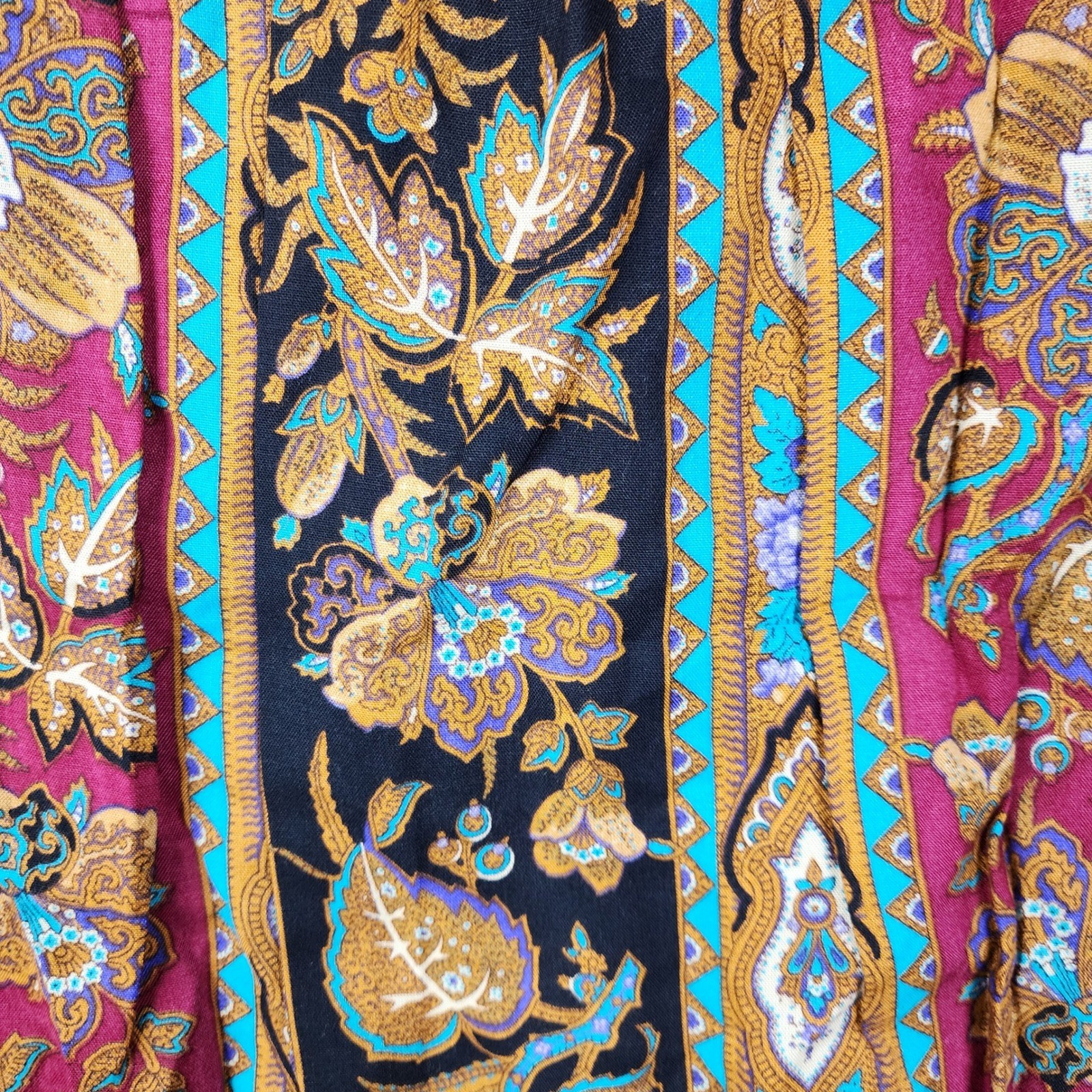 Plum Street H Passman & Son Maxi Skirt Women 7/8 Multicolor Paisley Vintage 70s