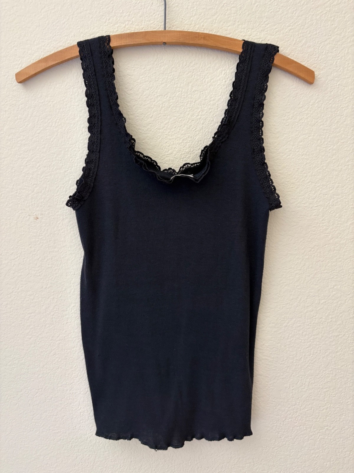 Vintage 80s Heart the Band World Tour Lace Trim Black Tank top M/L Stretchy