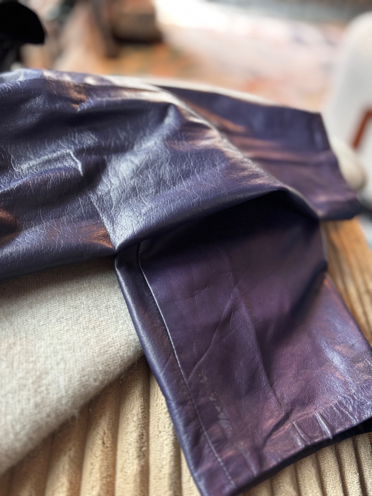 Vintage 1980s Leather Pants Liz Roberts Robert Elliot Natural Comfort Pockets