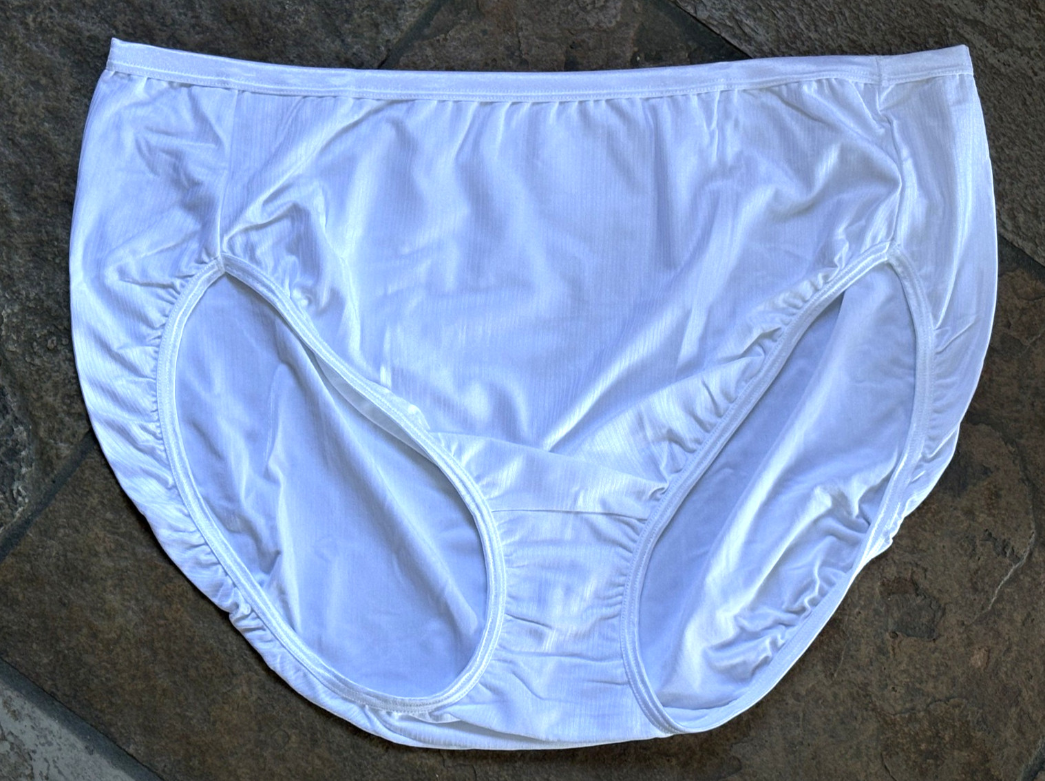 Vanity Fair 10/3XL Snow White Silky RADIANT COLLECTION Hi Cut Panties #13112