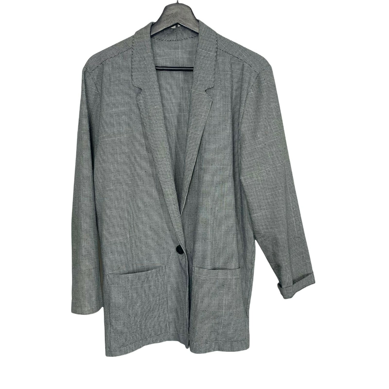 Vintage 90s Star City Micro Houndstooth Longline Blazer XL