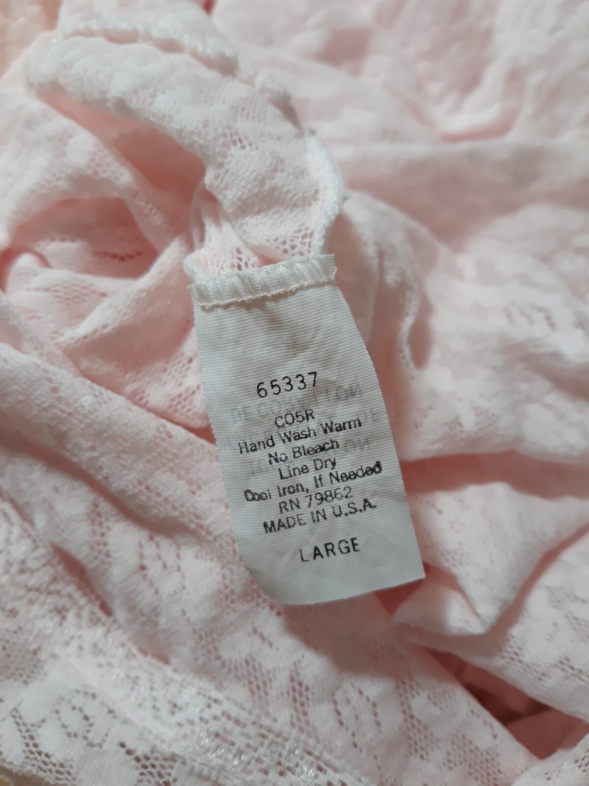 Vtg 80s Cinema Etoile Pink Maxi Nightgown Sexy Lace & Satin L Hollywood Glamour