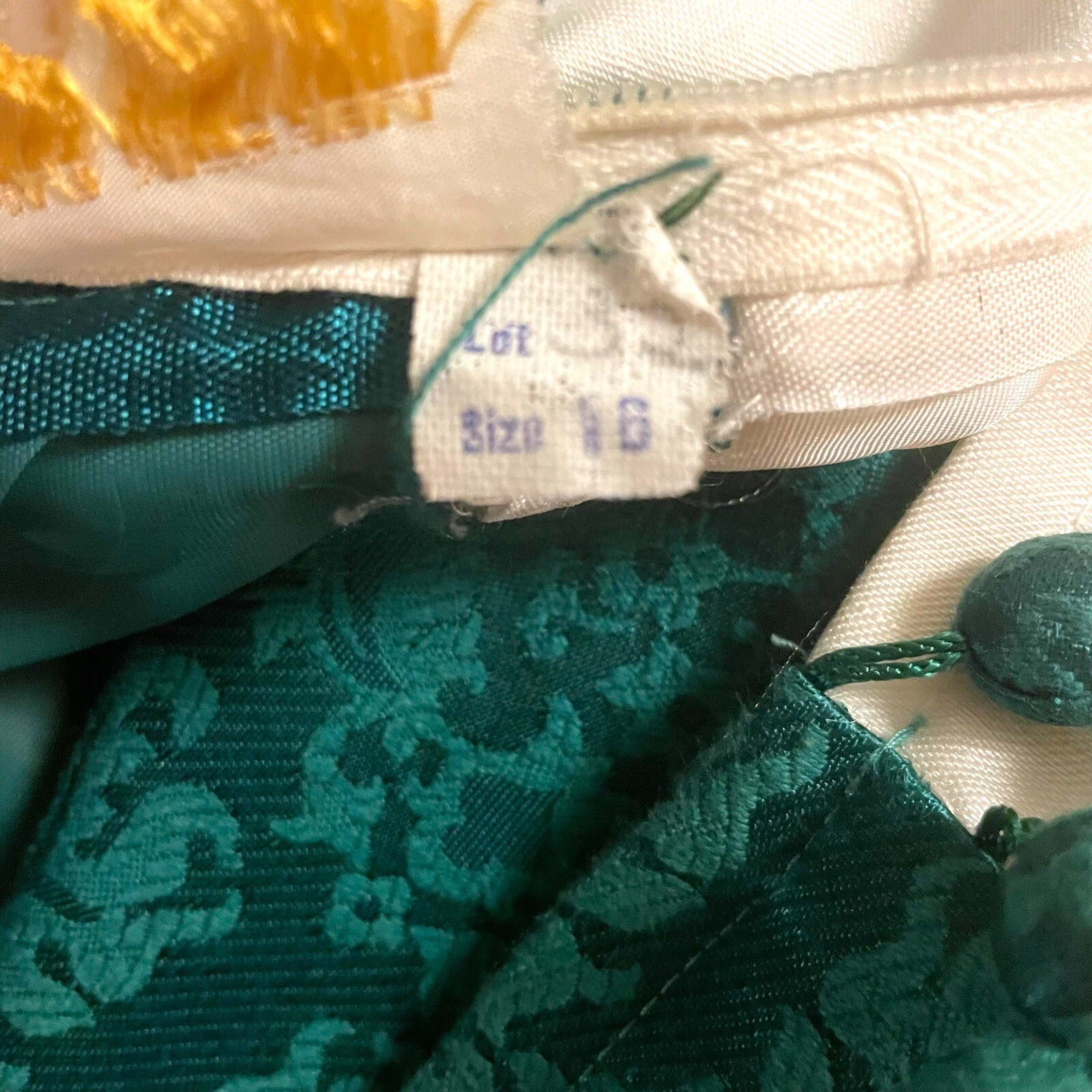 Vintage 60’s Gale Mitchell Maxi Dress Green Ivory Women’s Size S/M