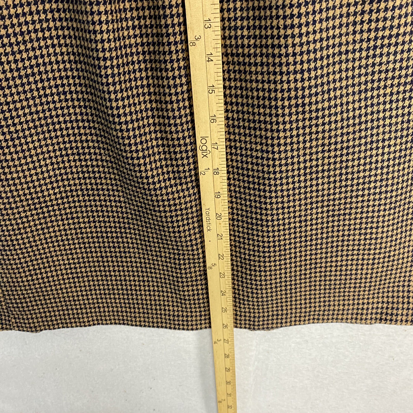 VTG Armondio Wool Blend Houndstooth Skirt Pockets 13 – 14 Brown Elastic USA 28