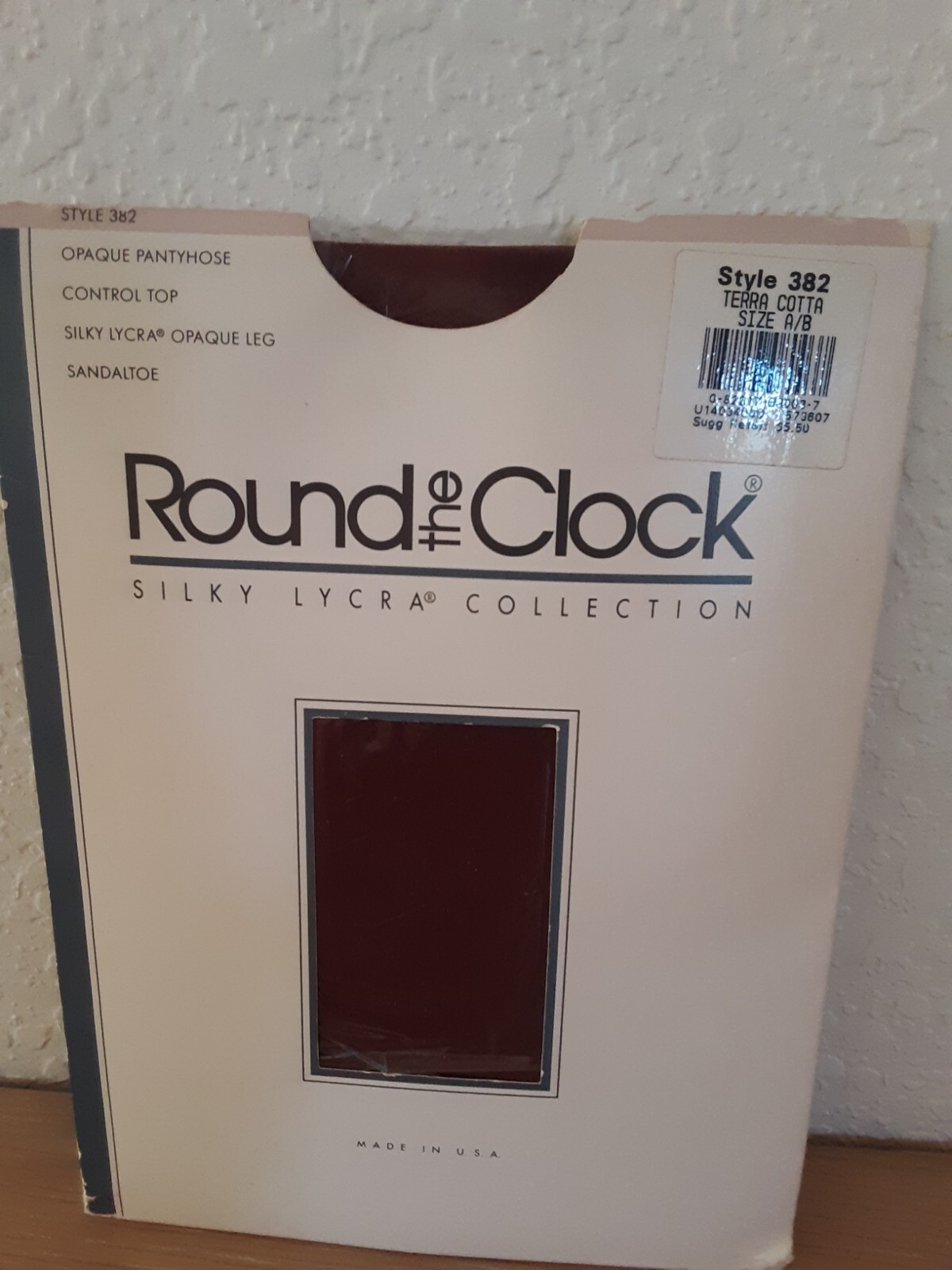 Vintage 1990’s Round The Clock Pantyhose Silky Lycra Collection AB TERRA COTTA