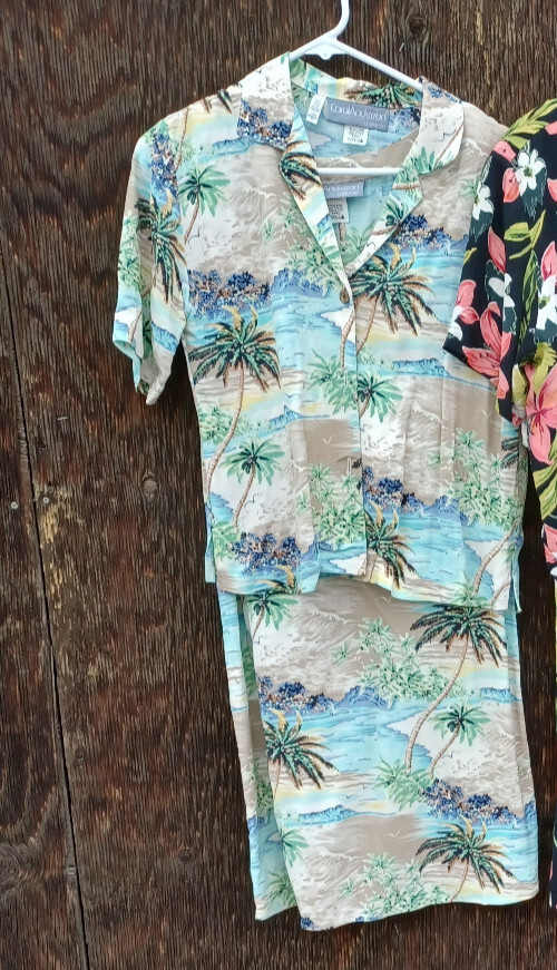 Vintage CAROL ANDERSON 70S-80s Rayon 'Barkcloth’ Knee Length Dresses, Size S/M