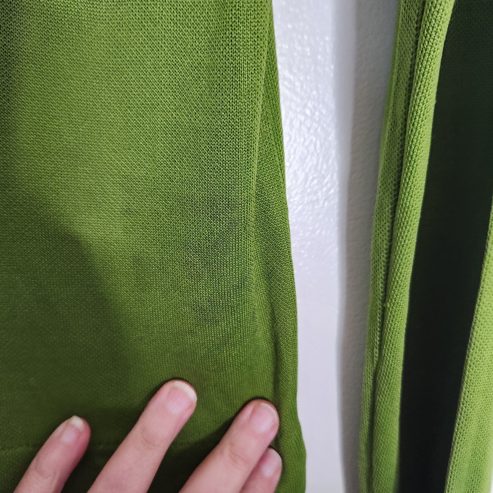 Vintage 70s Andrew Fifth Ave Avocado Green Turtleneck Shirt Rainbow Trim Size 14