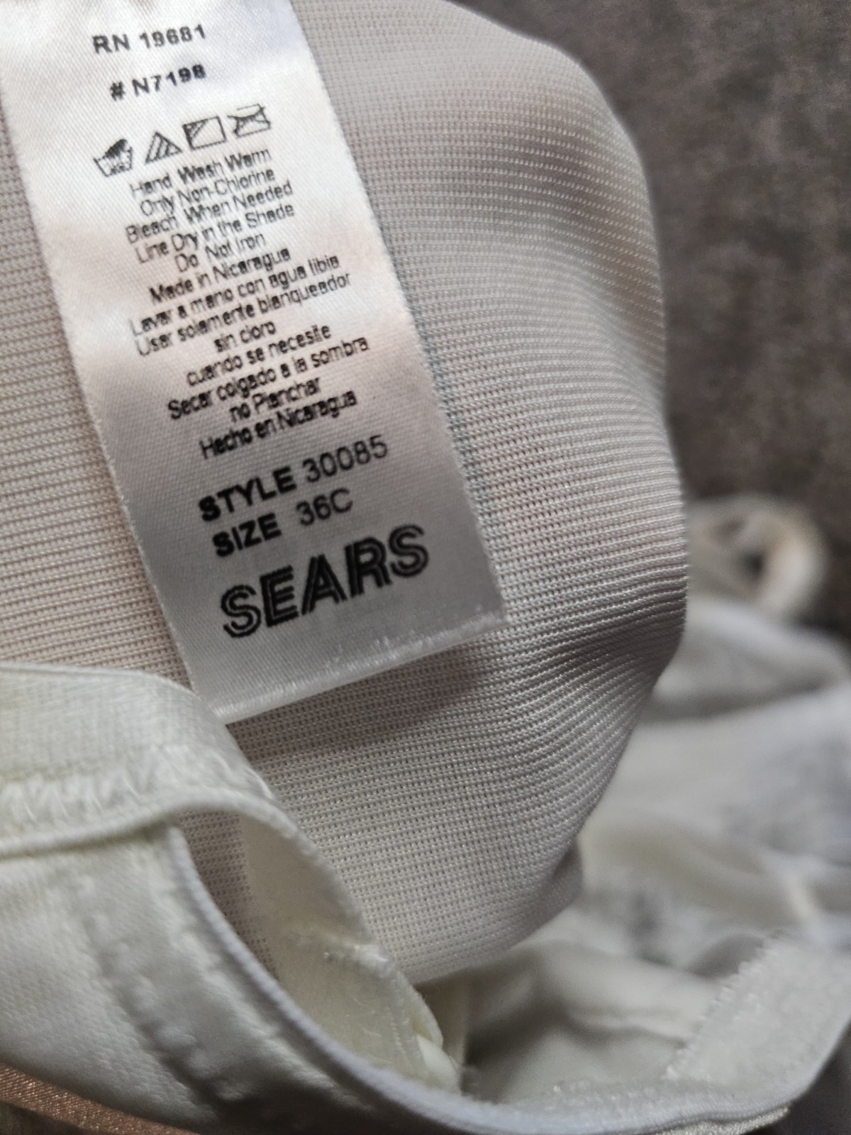 Vintage Sears Lace Shaping Bodysuit White 36C