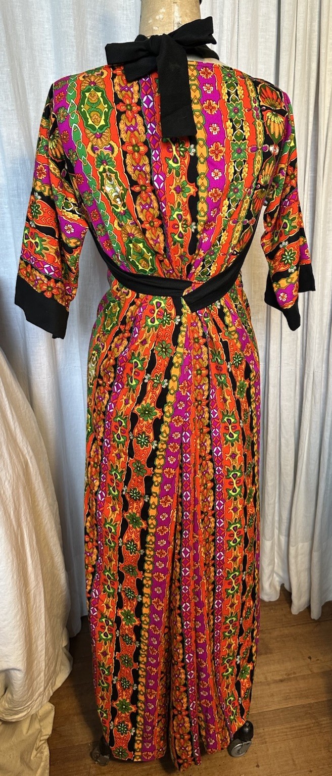 Mod Vintage Colorful Womens Long Dress Sz XS-S Pre-owned