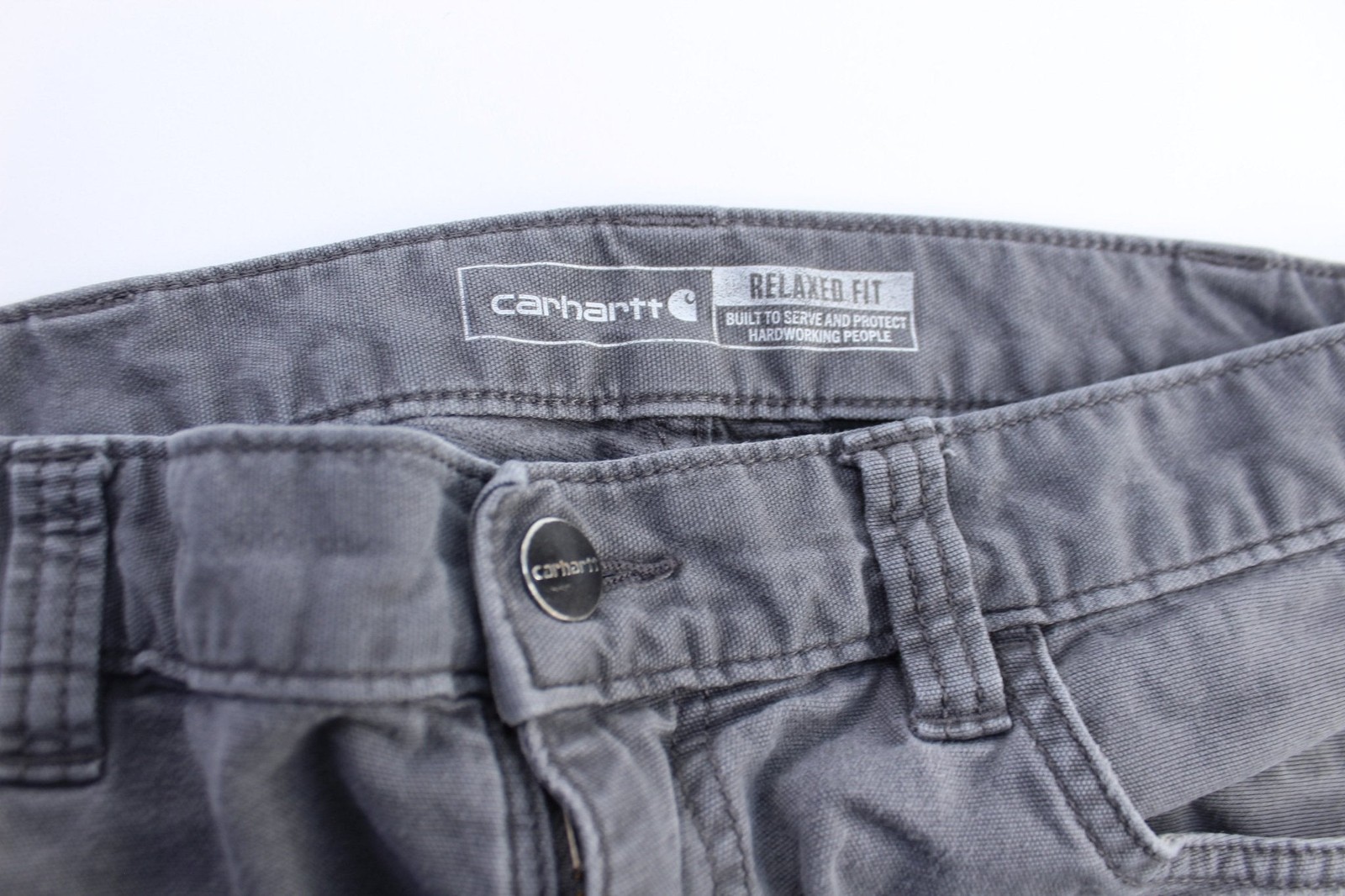 Carhartt Logo Patch Grey Carpenter Pants