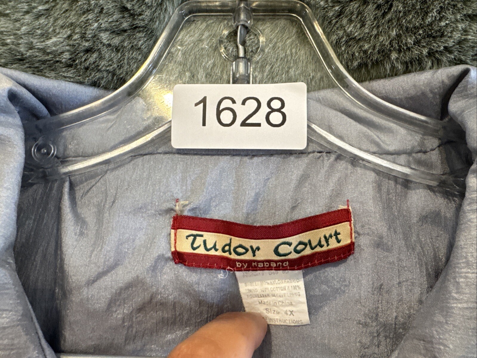 Vintage Metallic Silver bomber Jacket Windbreaker TUDOR COURT by HABAND, size 4X