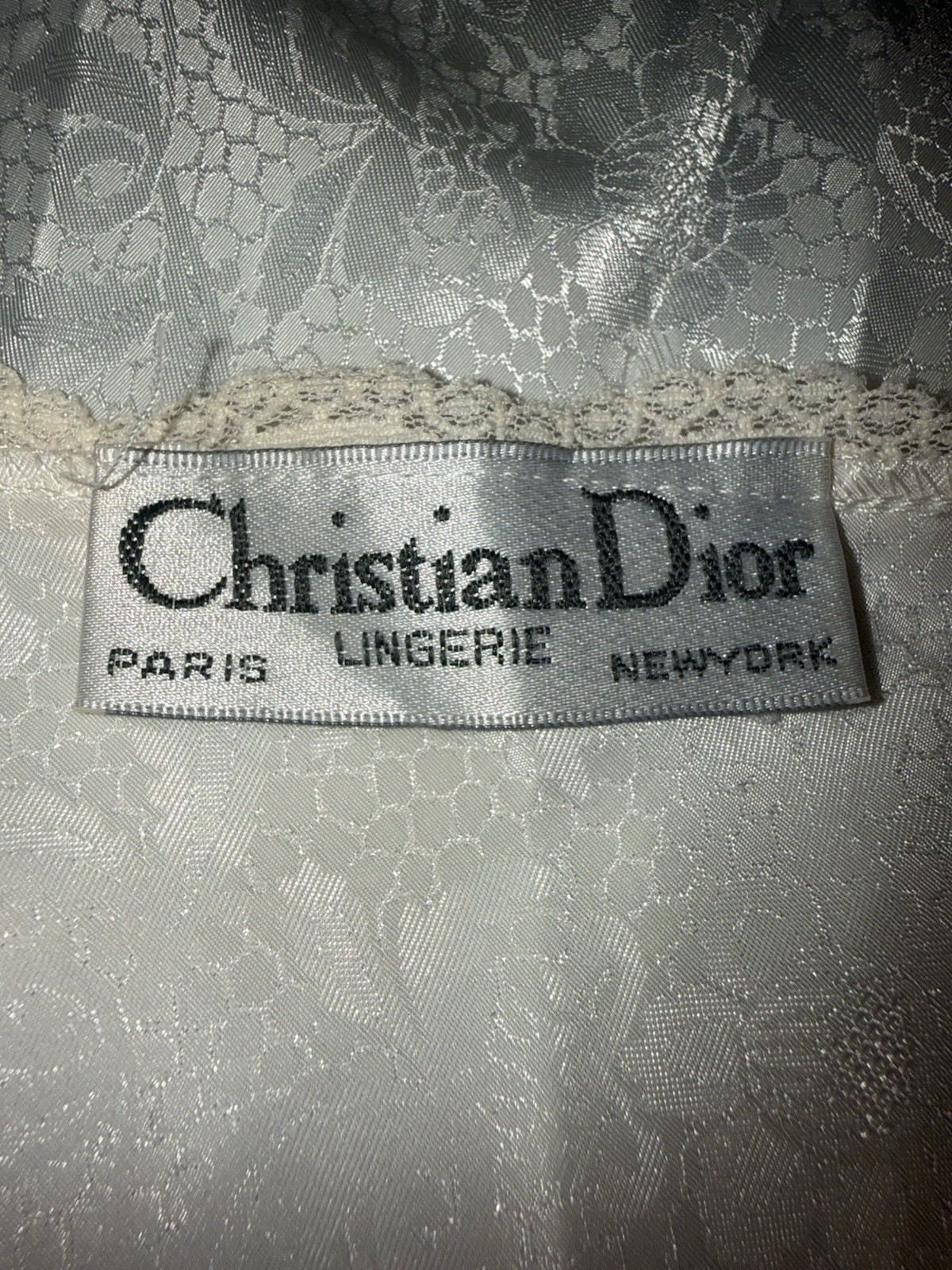 VTG Christian Dior Lingerie White Lace Bow Romantic Teddy Honeymoon Sexy