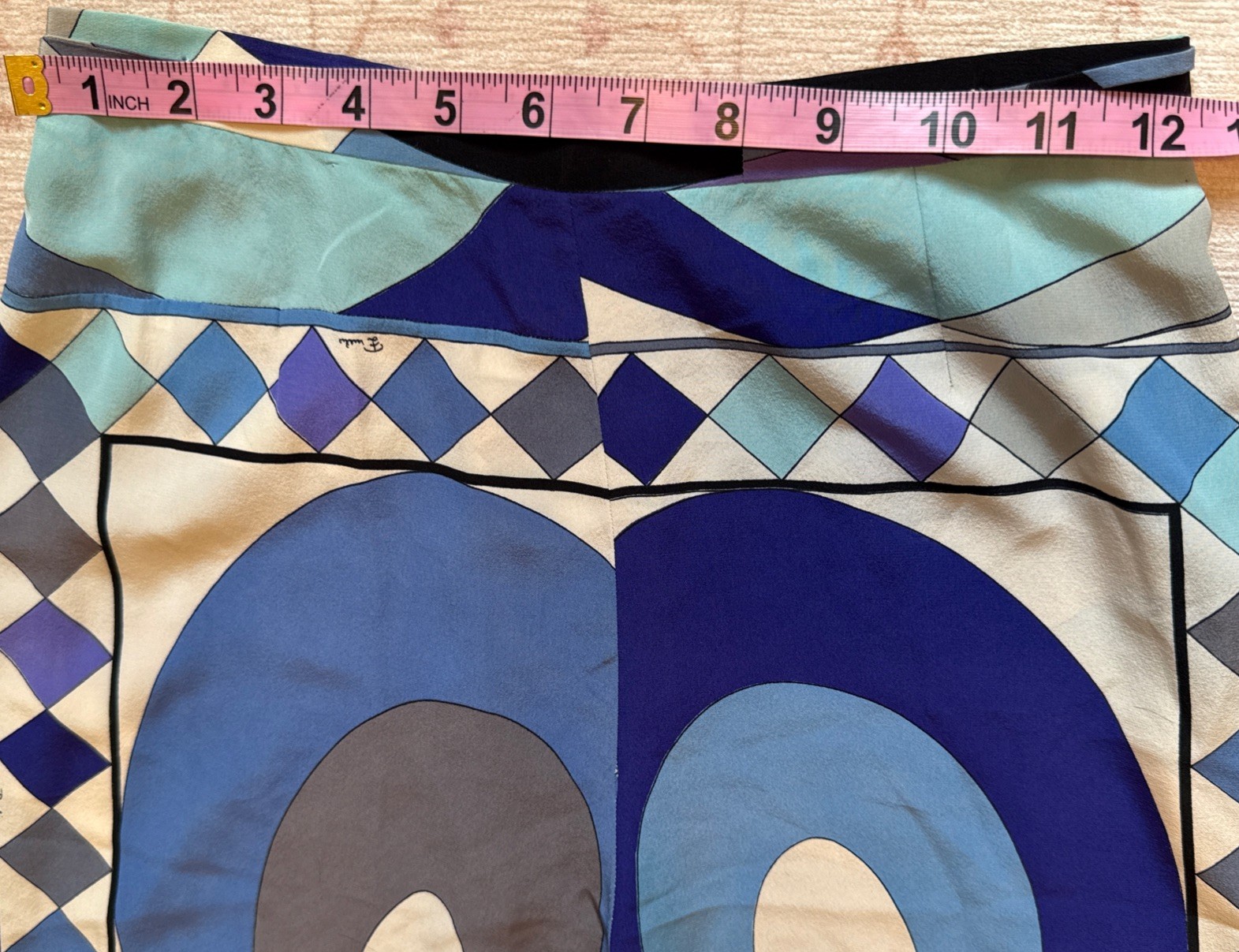 Vintage Emilio Pucci Silk Blend Maxi Skirt “Onde Wave” Pattern XS